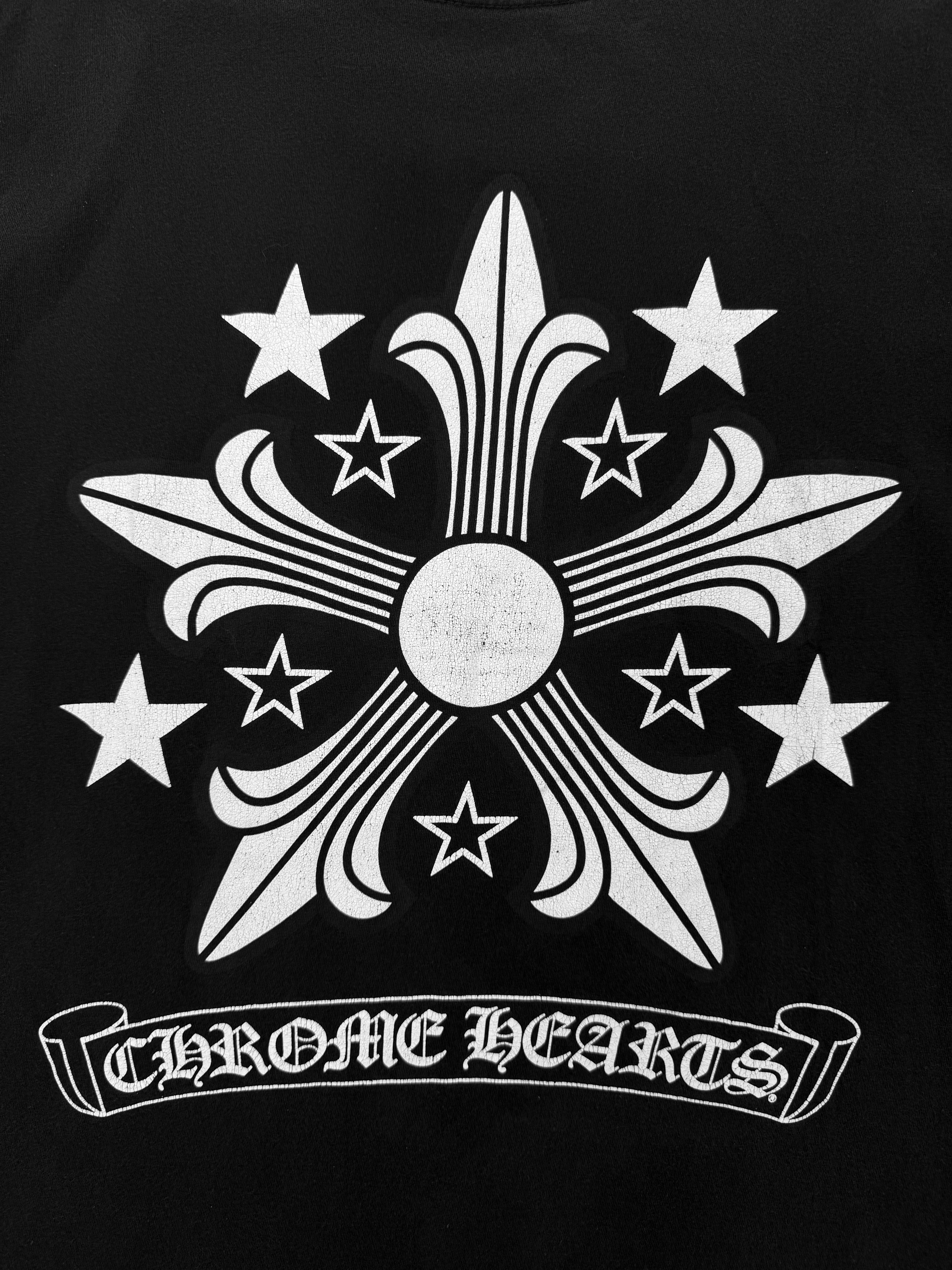 Chrome Hearts Star Scroll Logo Faded Black T-Shirt