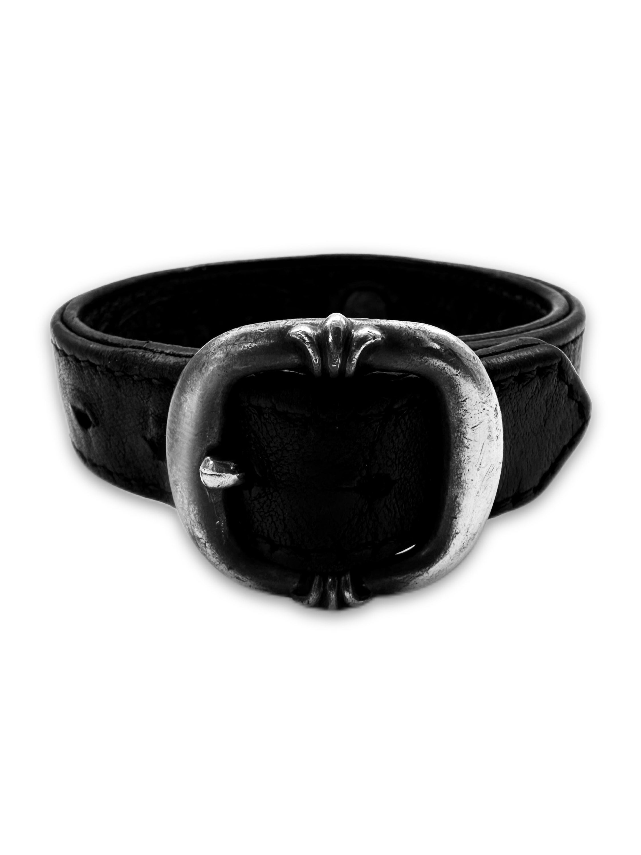Chrome Hearts ‘Gunslinger’ Buckle .925 Silver Leather Bracelet