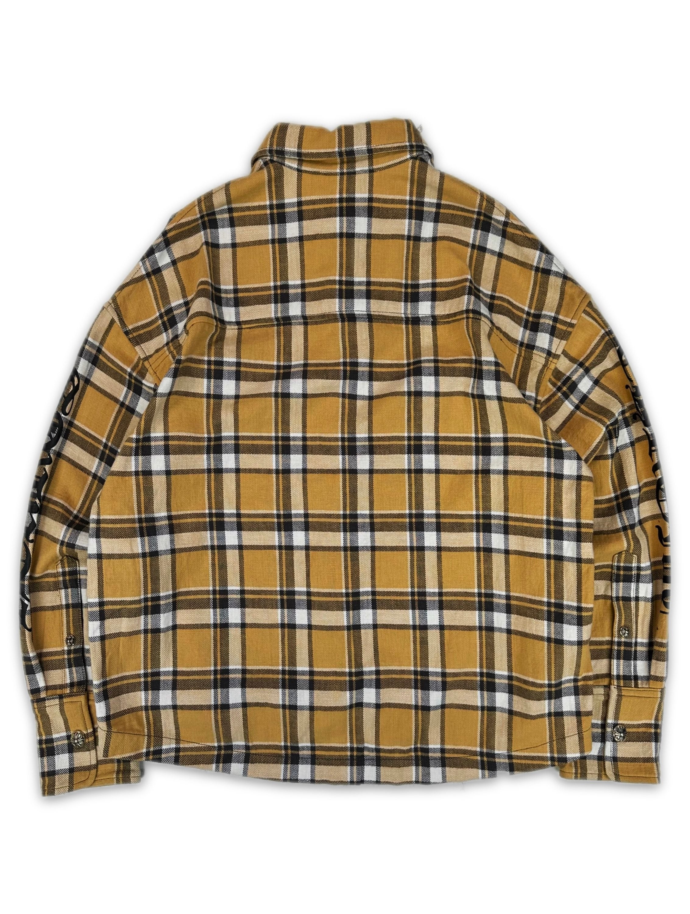 Chrome Hearts Yellow .925 Silver Cropped Flannel Jacket