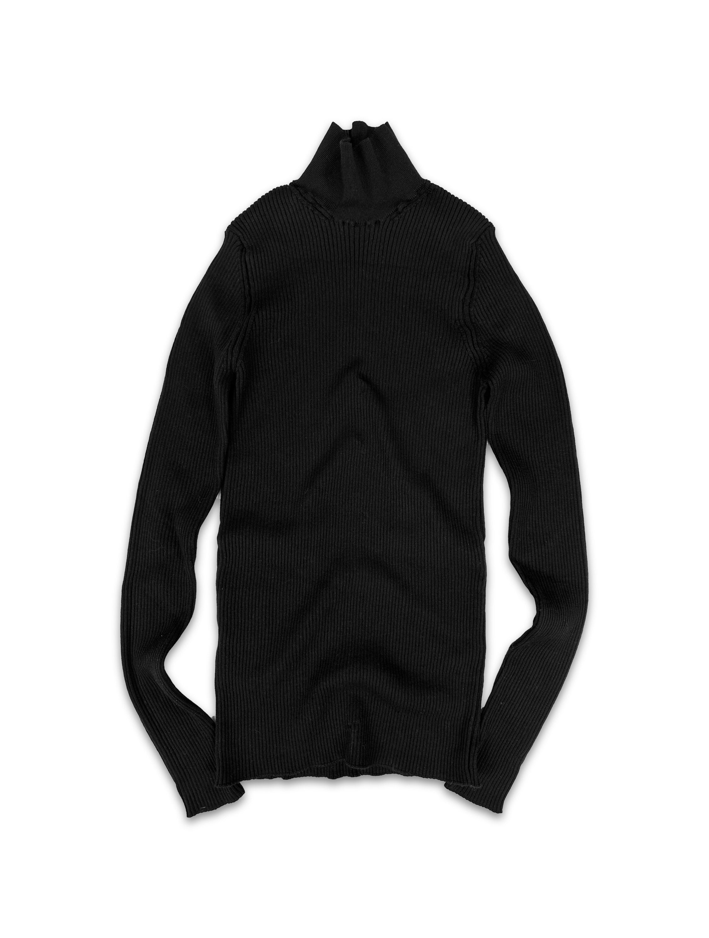 AW22 Prada Black Ribbed High Neck Turtleneck Sweater