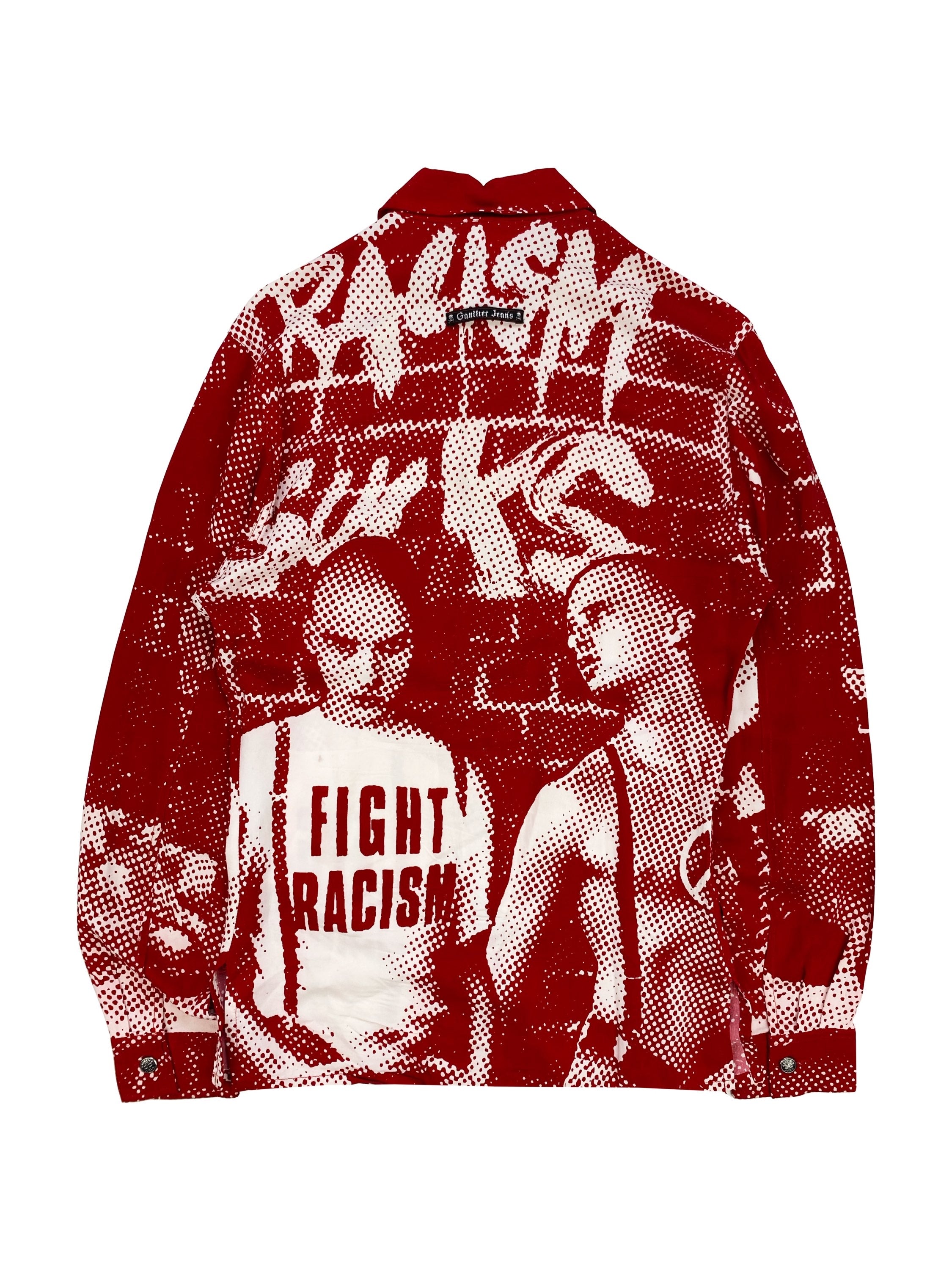 AW97 Jean Paul Gaultier ‘Fight Racism’ Trompe L’Oeil Collared Shirt