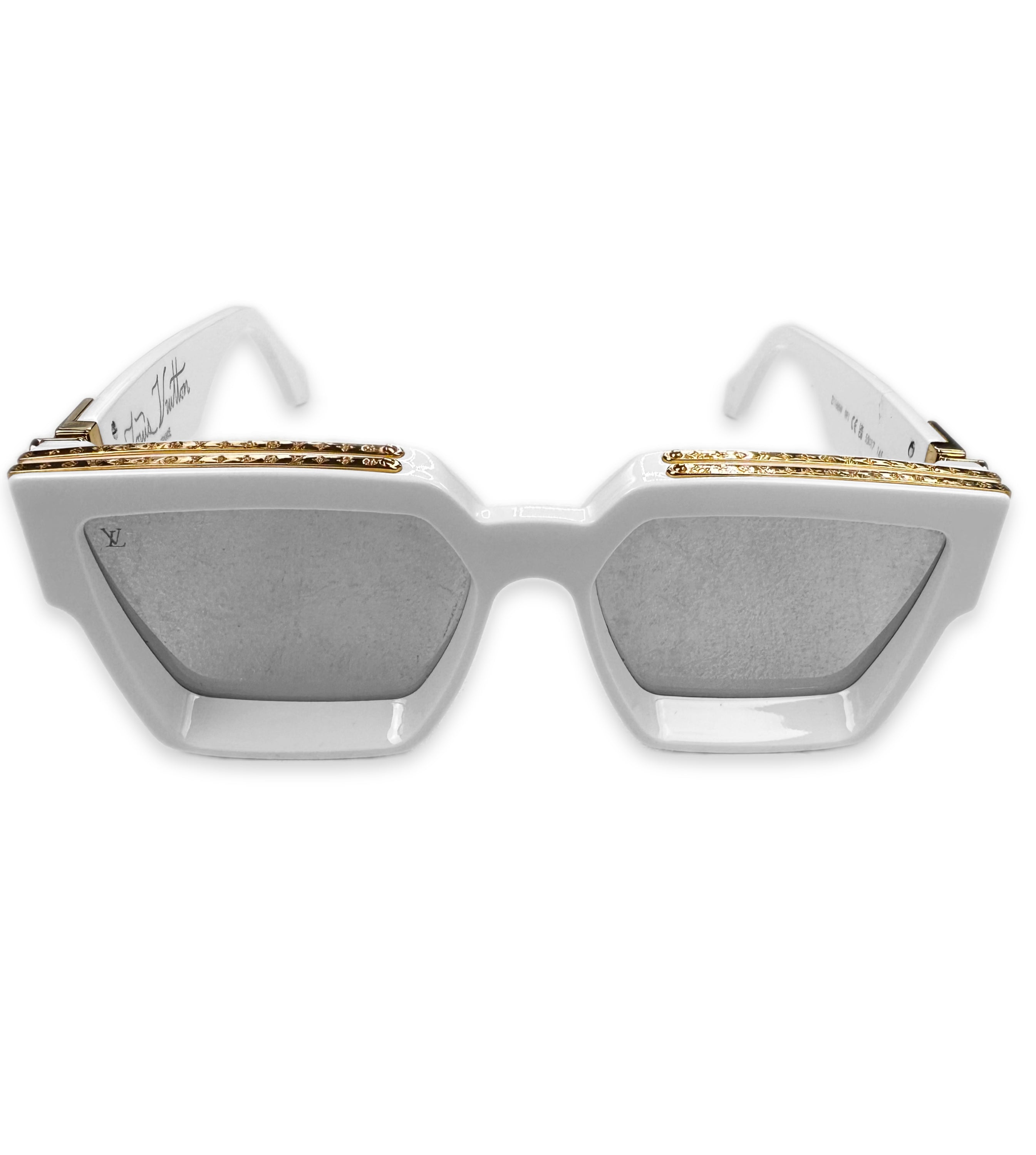AW19 Louis Vuitton ‘1.1 Millionaire’ White Gold Boxy Sunglasses