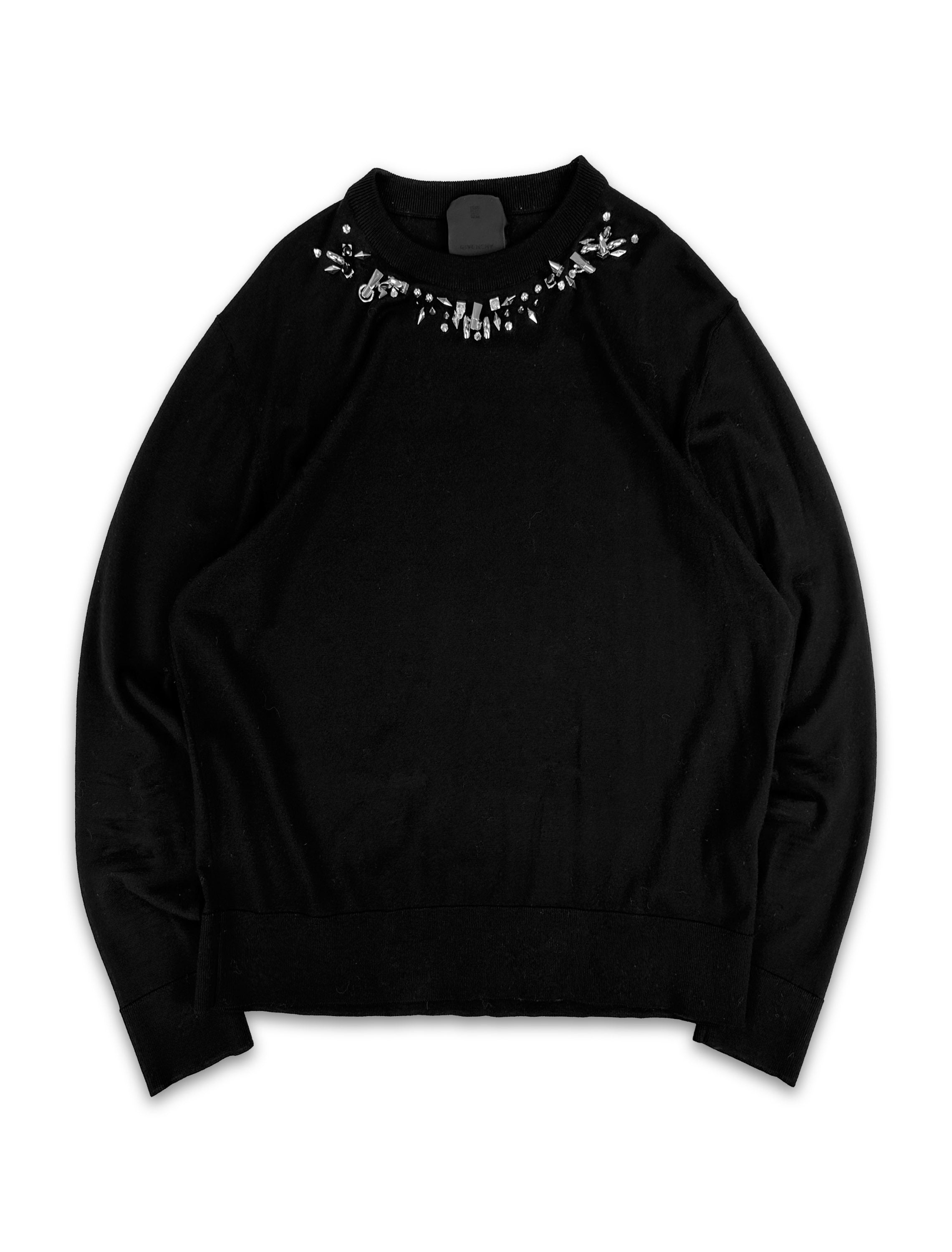 Givenchy Studded ‘Collar of Thorns’ Black Knitted Sweater