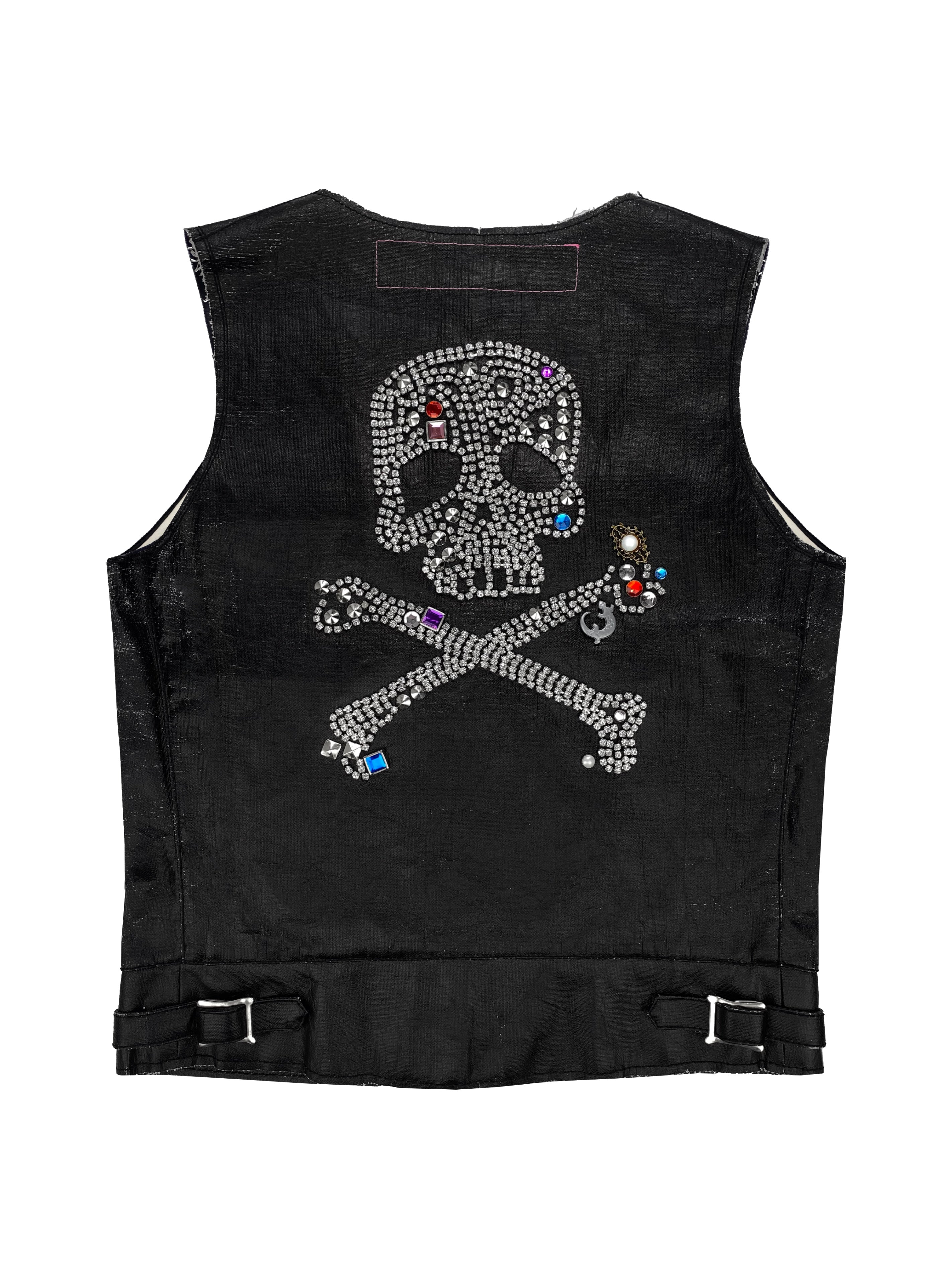 AW02 Junya Watanabe Leather Bejewelled Skull and Crossbones Vest