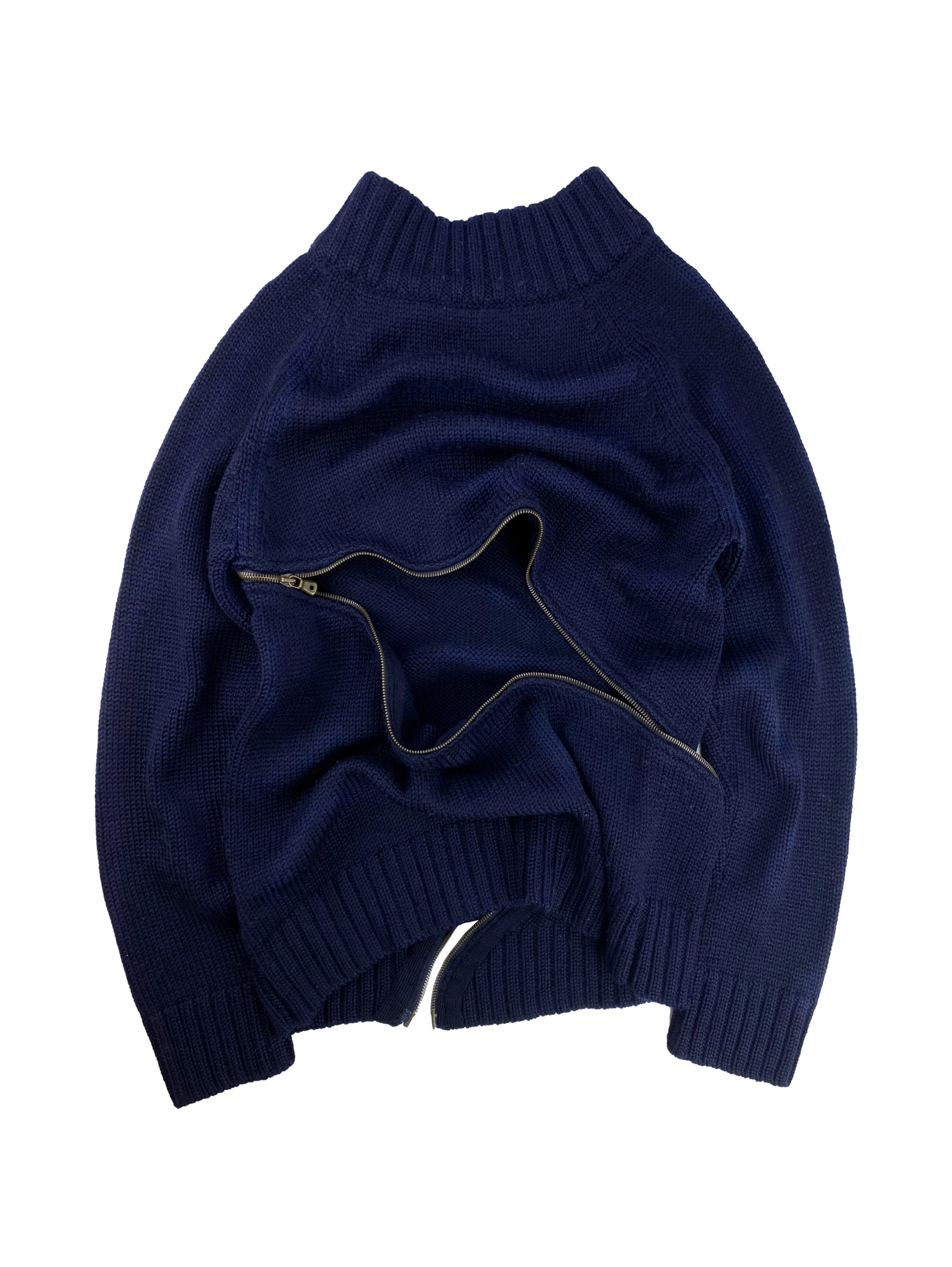 AW03 Dolce &amp; Gabbana ‘Spiral Zip’ Heavy Weave Knitted Turtleneck