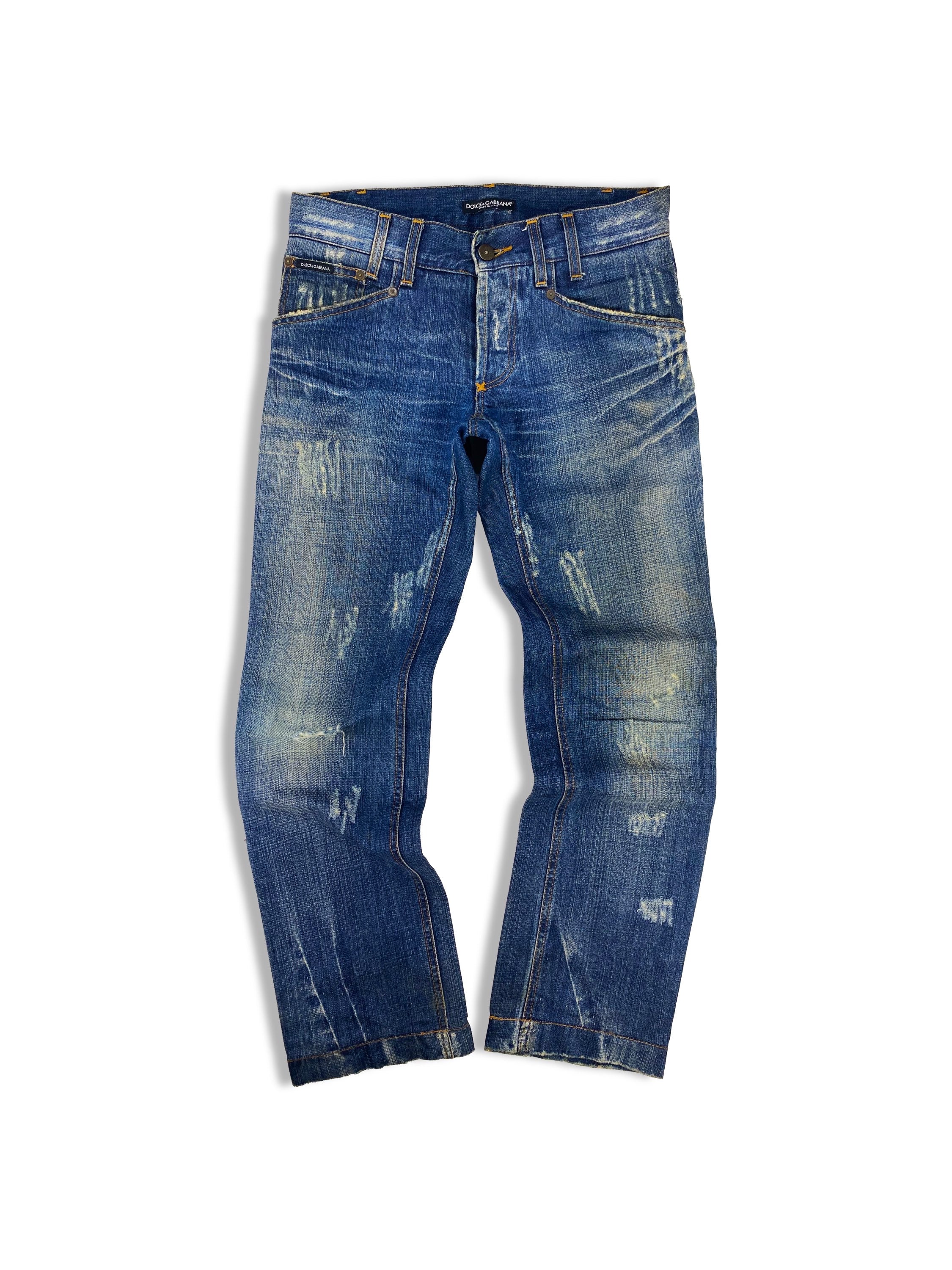 Dolce & Gabbana Distressed Light Wash Denim