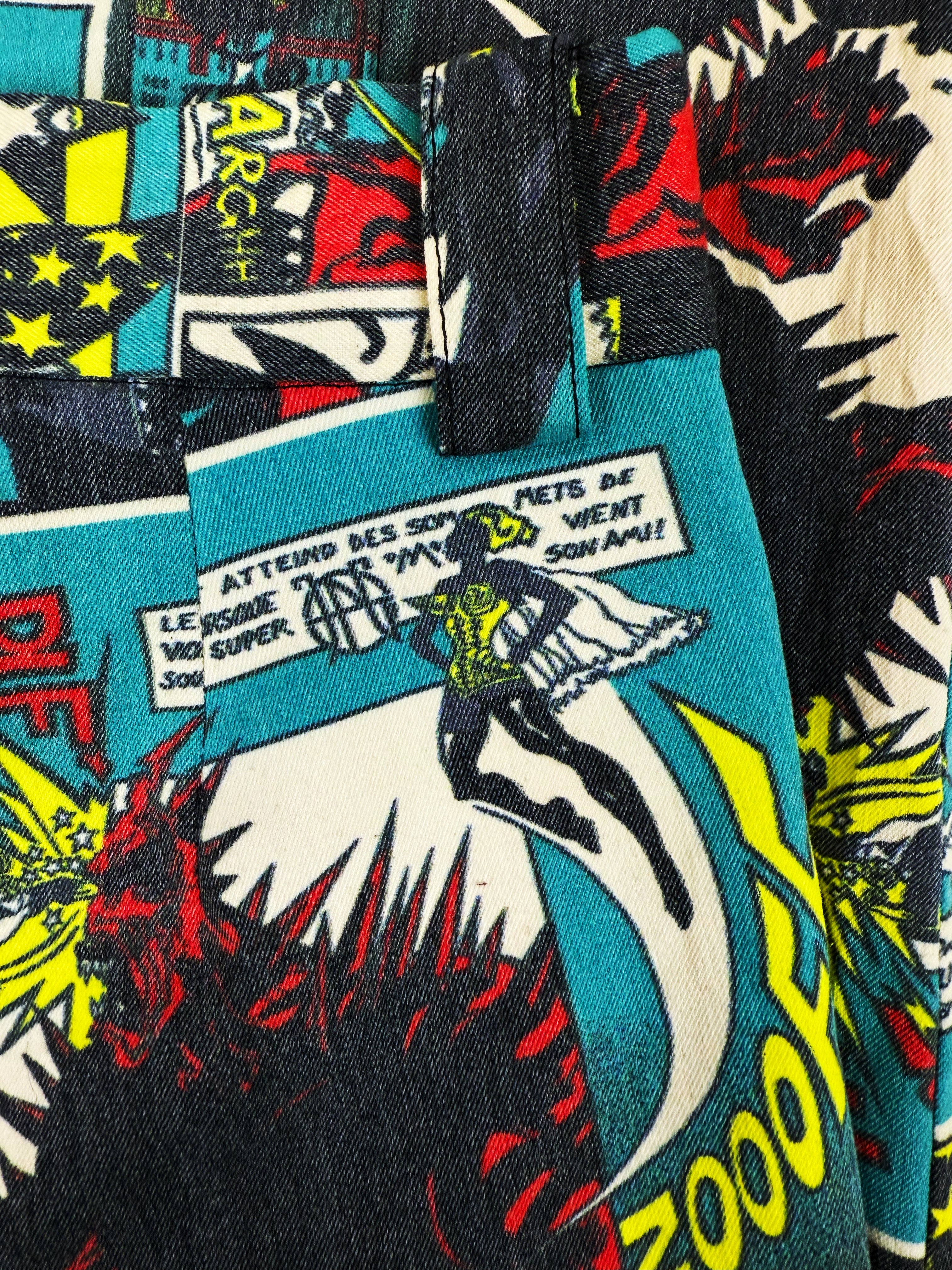 AW95 Jean Paul Gaultier ‘Comic’ Print Boot Cut Pants