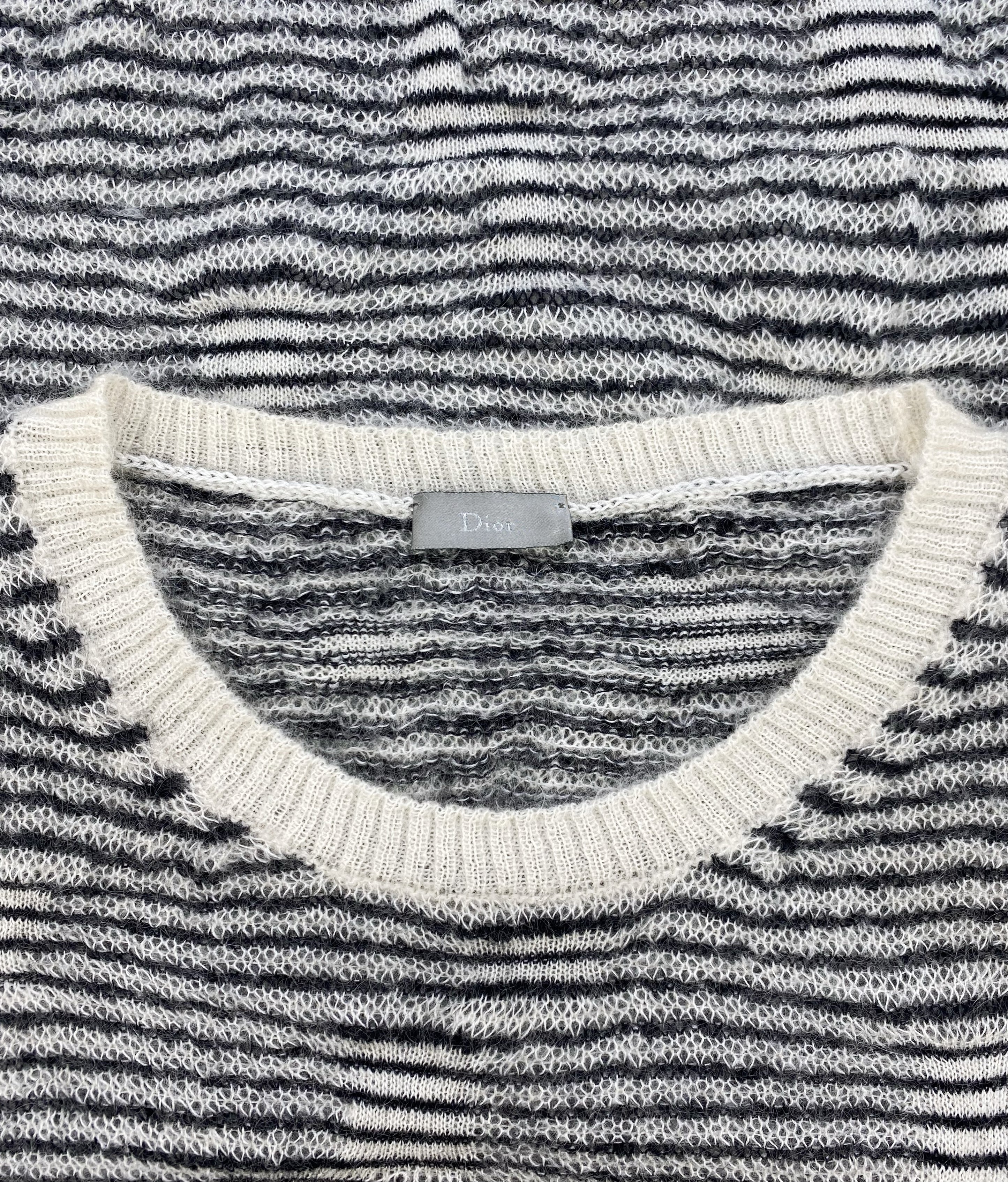 AW07 Dior Homme “Navigate” Striped Low-gauge Mohair Sweater