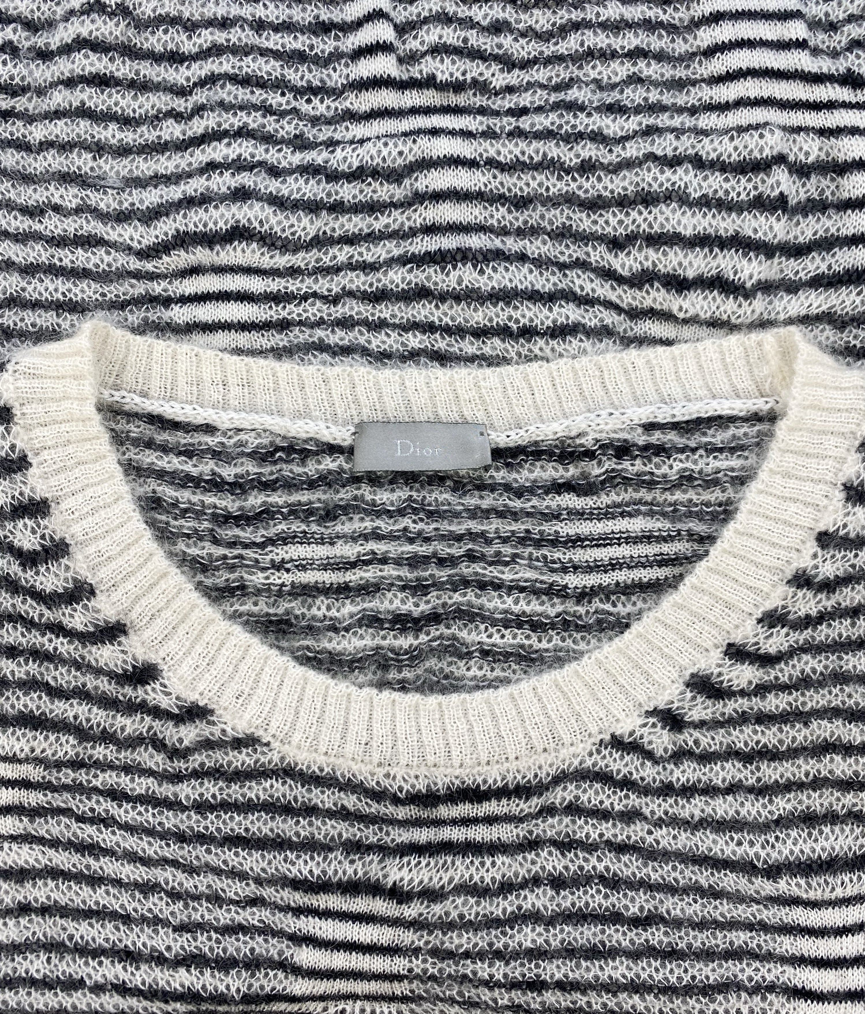 AW07 Dior Homme “Navigate” Striped Low-gauge Mohair Sweater