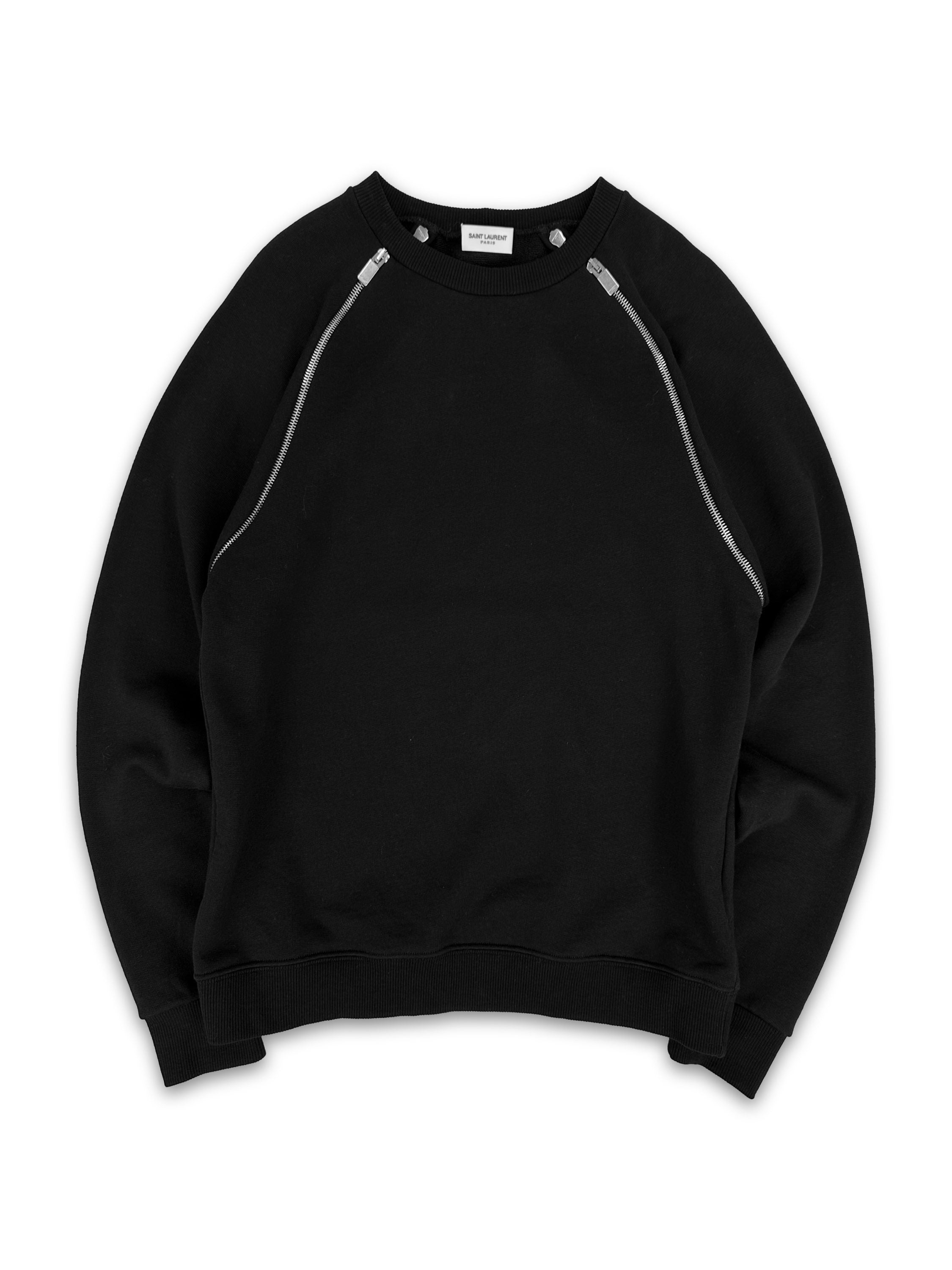 AW12 Saint Laurent Paris Black Multi-zip Black Knitted Sweater
