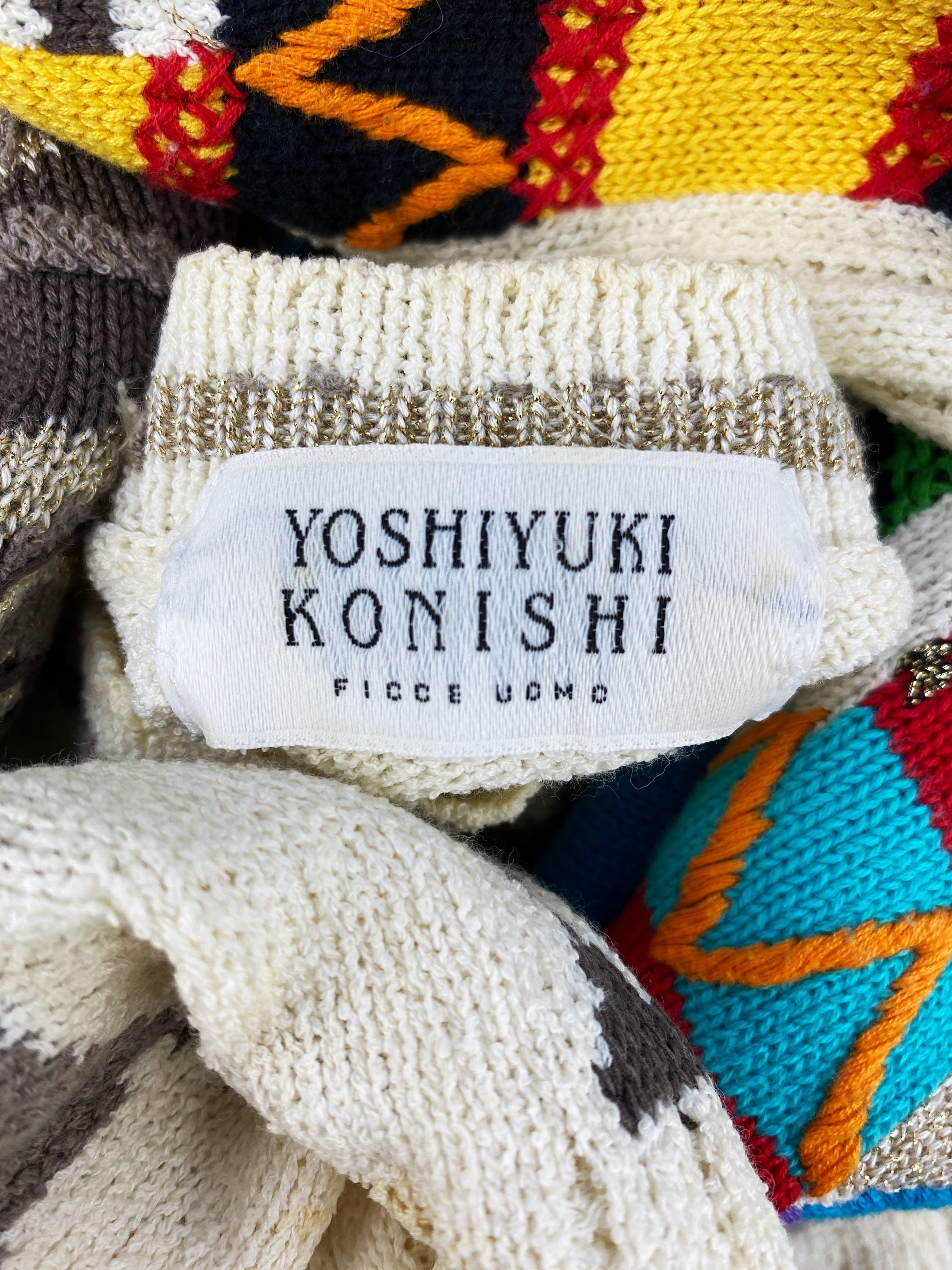 90s Yoshiyuki Konishi ‘Geometric’ Multi Coloured Knit Sweater
