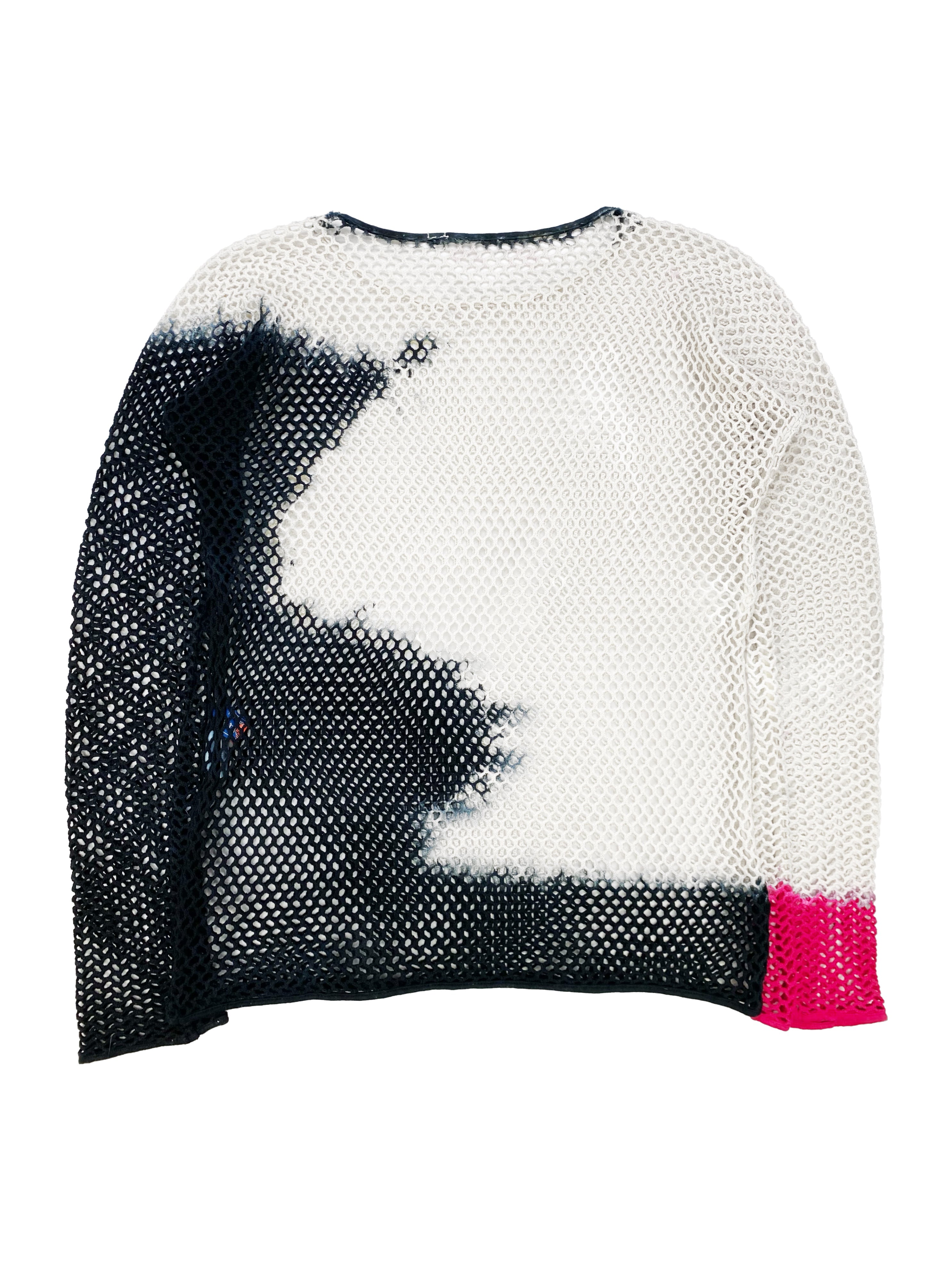 Blackmeans Punk Contrast Knit Loose Weave Longsleeve Shirt