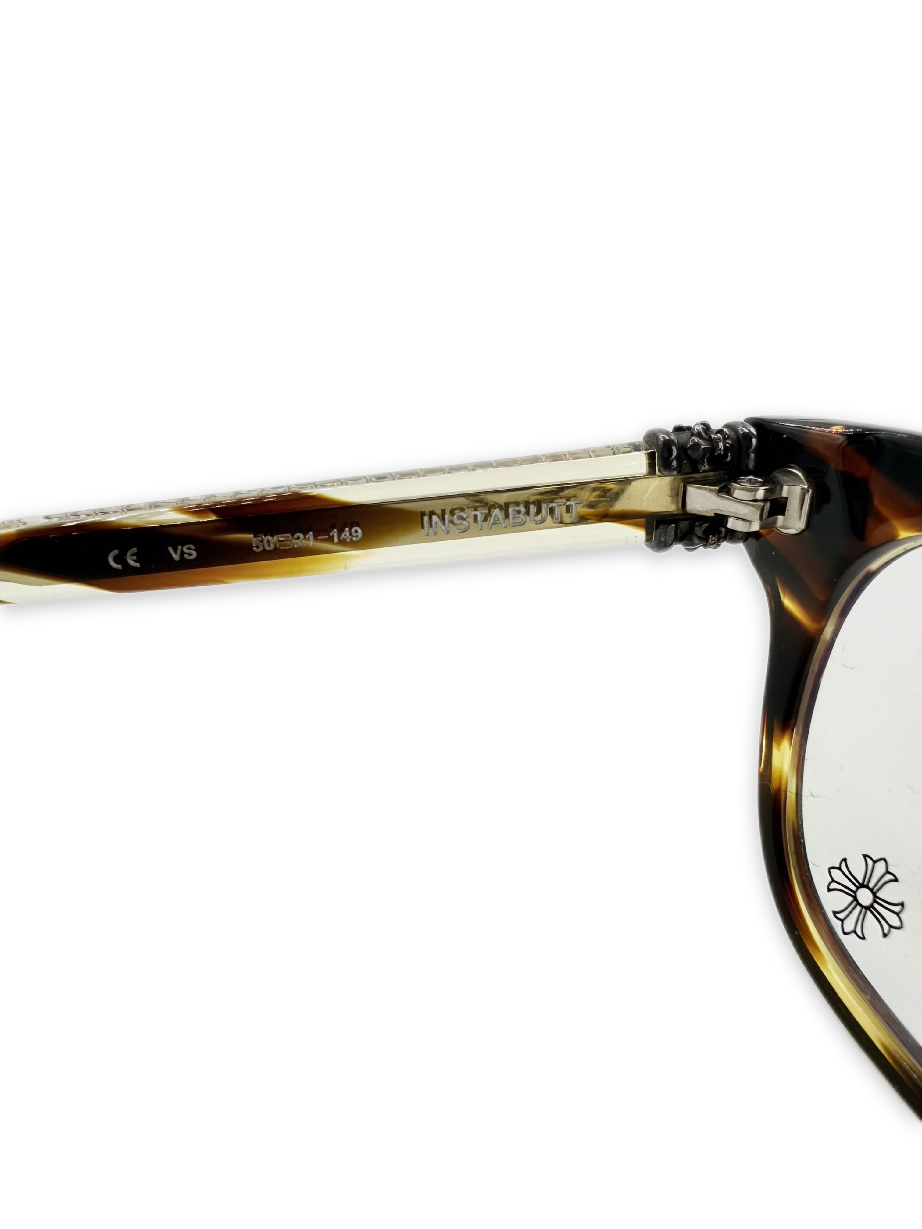 Chrome Hearts ‘Instabutt’ Fleur Tortoise Shell Prescription Glasses