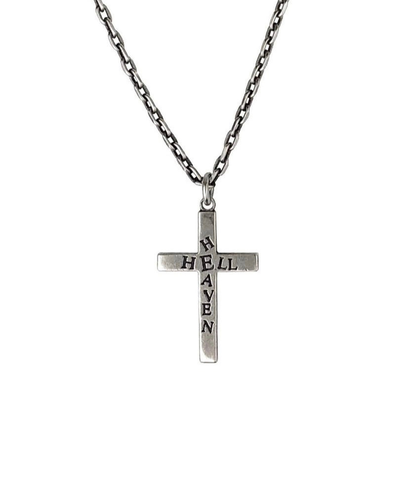 AW02 UNDERCOVER “HEAVEN HELL” .925 SILVER CROSS CHAIN | ArchiveThreads
