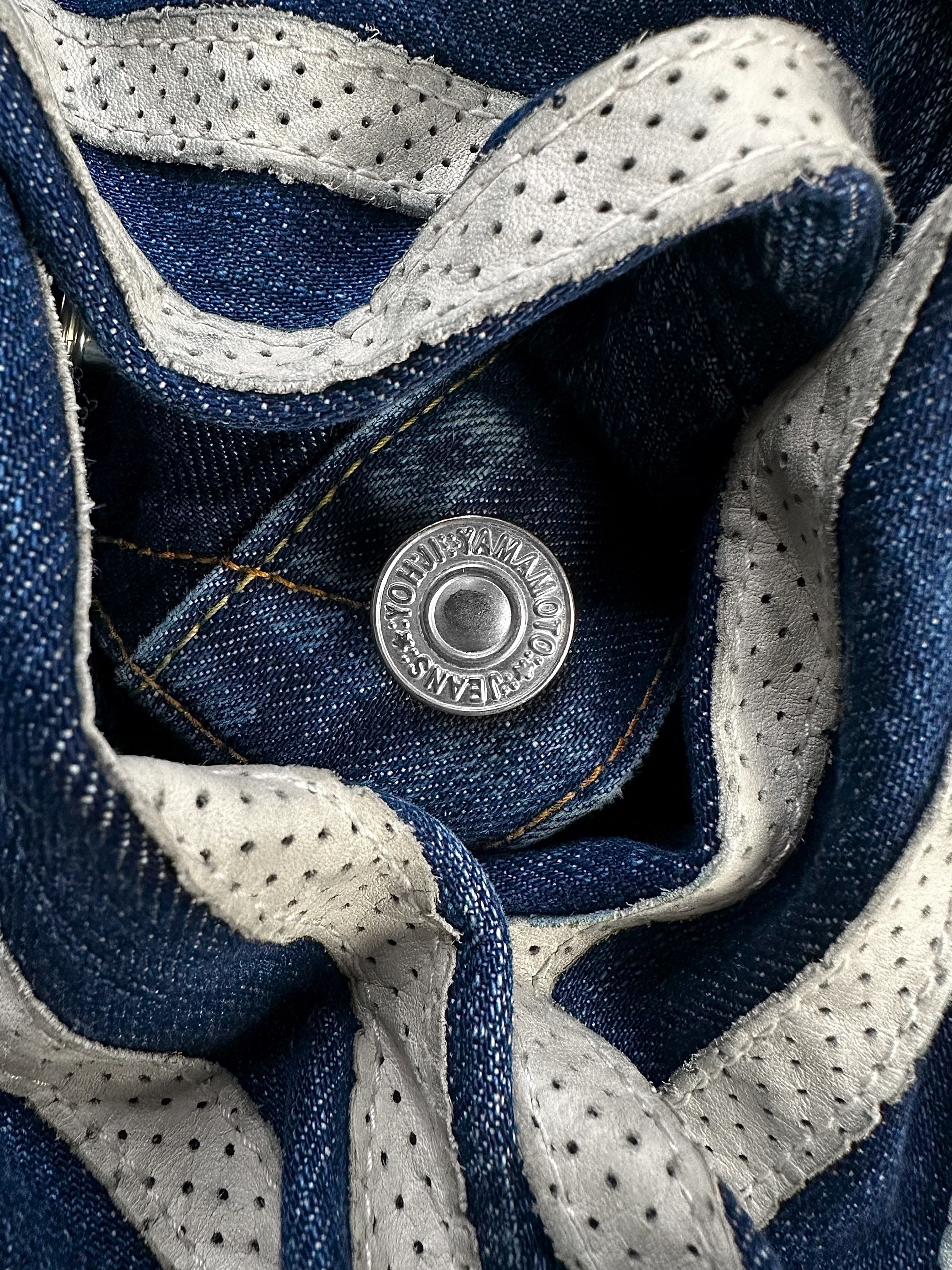 SS04 Yohji Yamamoto Y-3 X Adidas 65/100 ‘Three Stripe’ Spotted Horse Denim