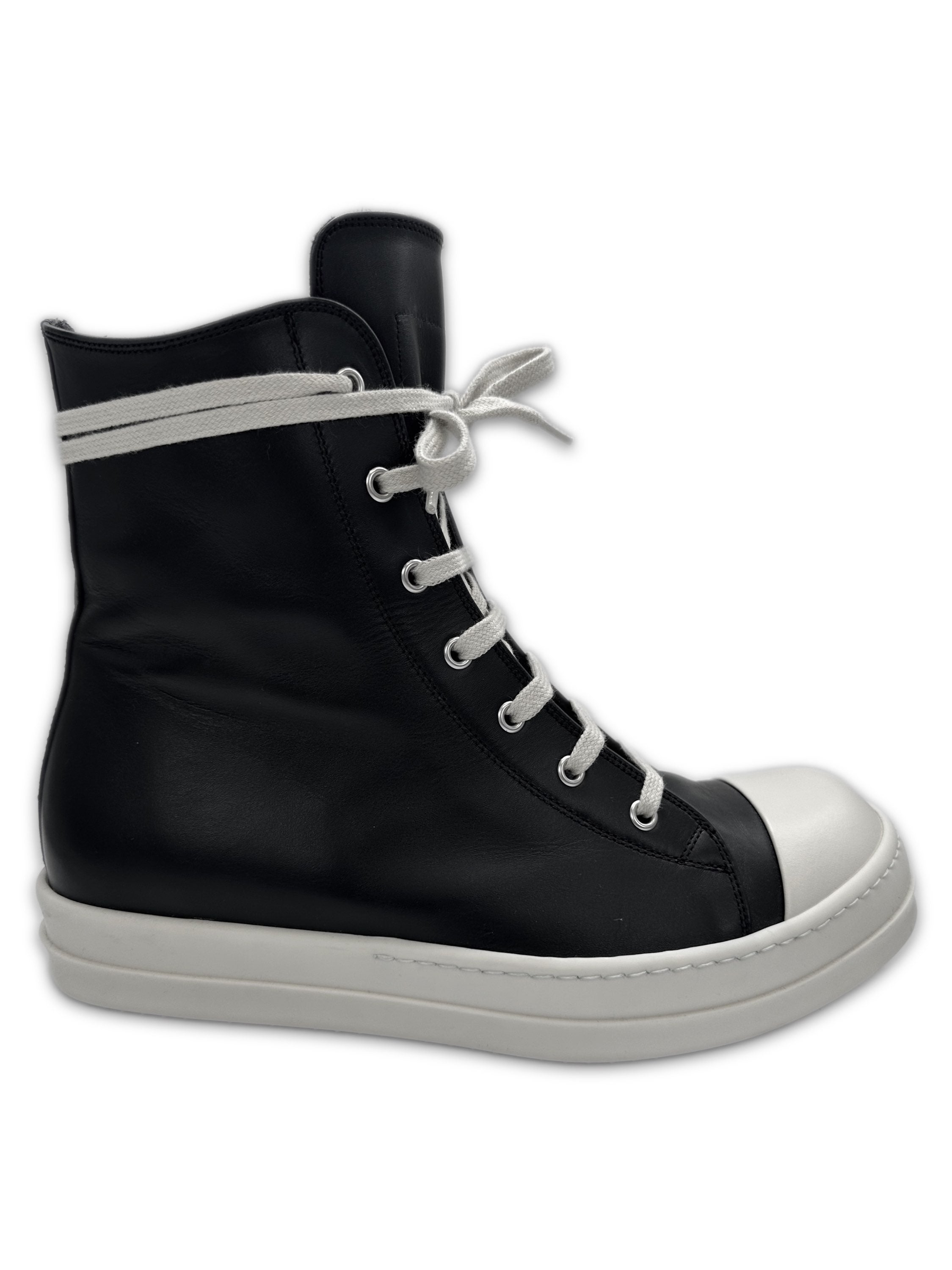 Rick Owens Mainline Leather ‘Ramone’ Hi-top Black Sneaker