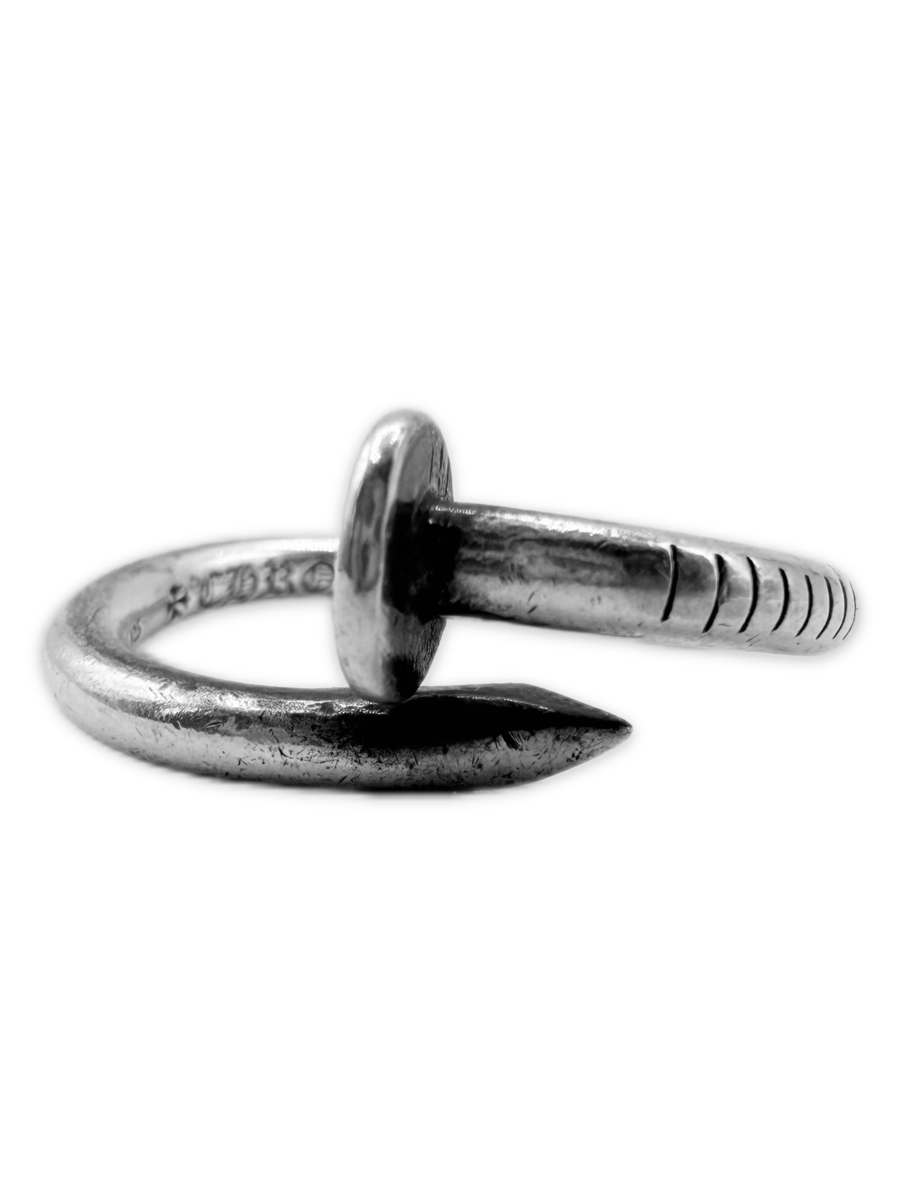 Chrome Hearts Nail Flat Head Plus Motif .925 Silver Ring