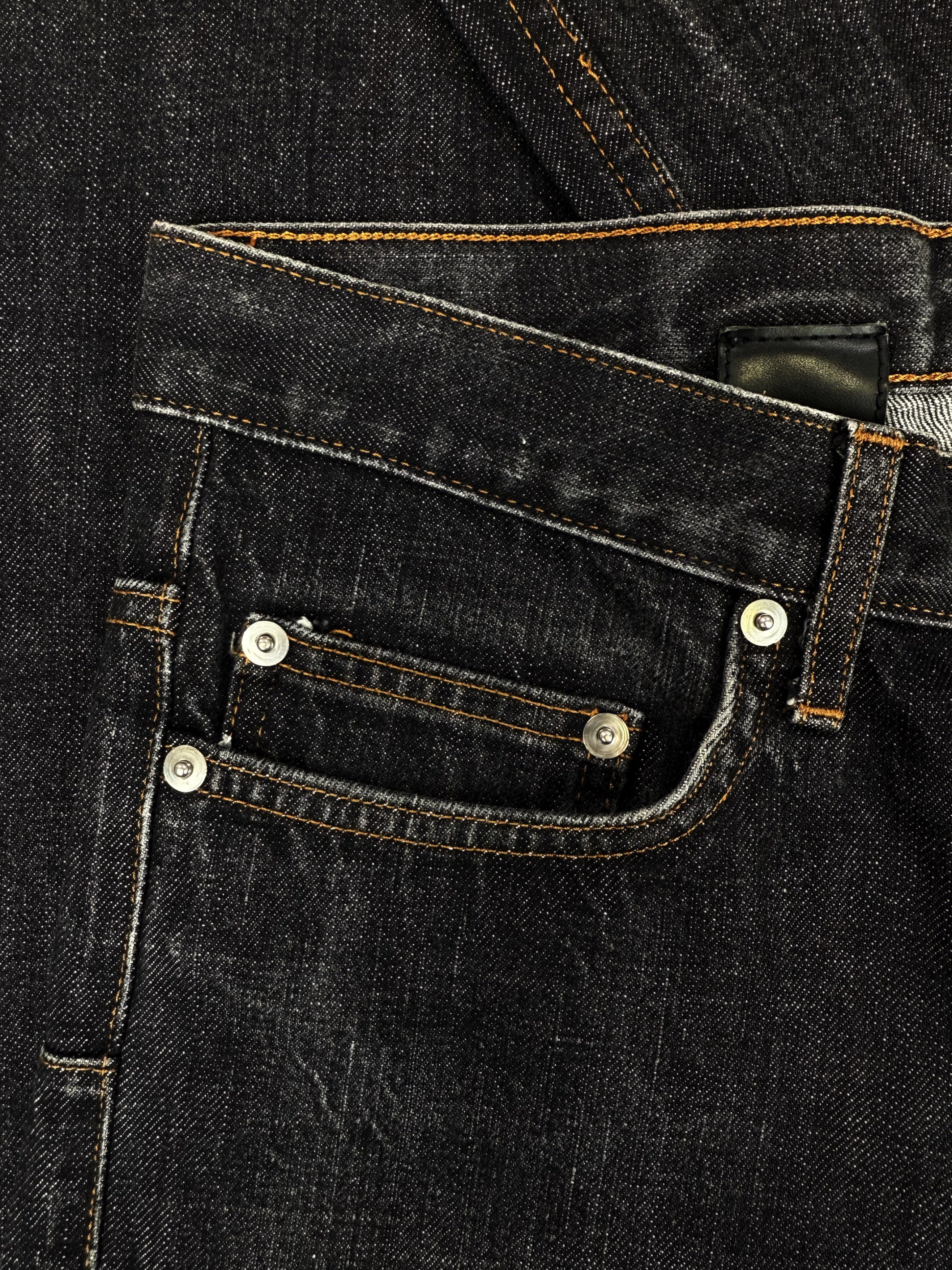 Dior Homme Contrast Stitch Dark Wash Slim Cut Denim
