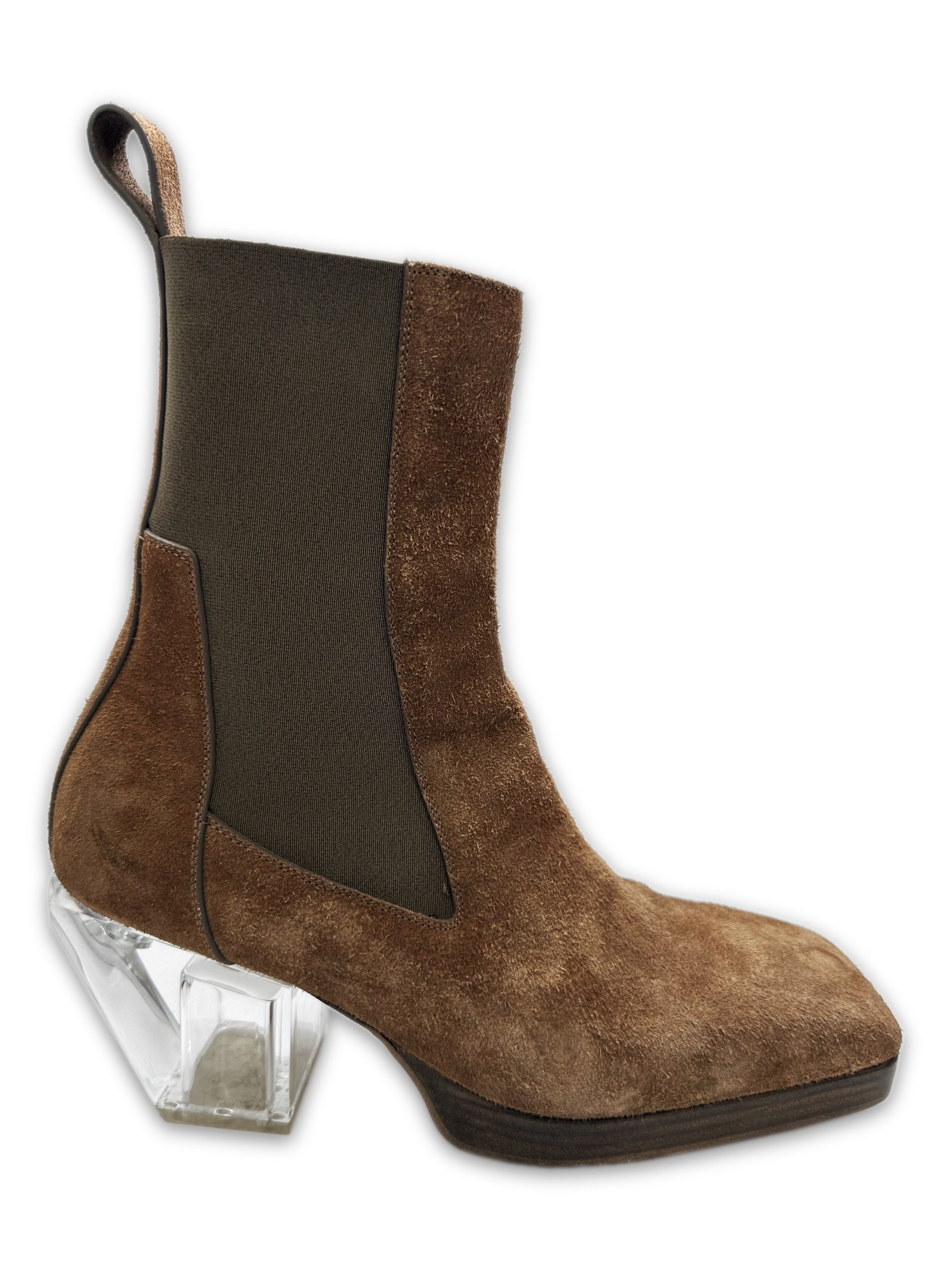 Rick Owens ‘Cuban Heel’ Suede Two Tone Boots