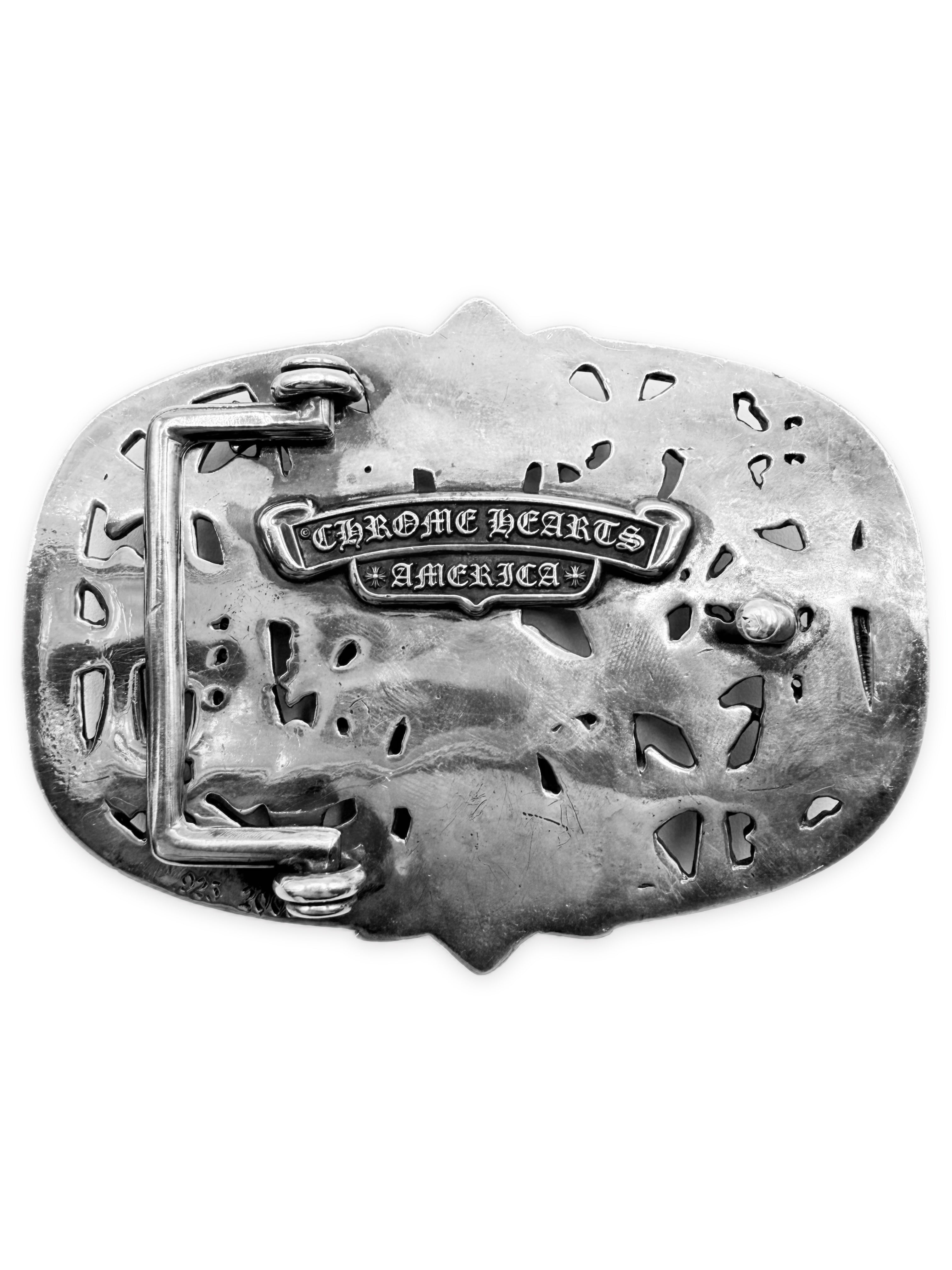 Chrome Hearts Iced Out Diamond &amp; Ruby Pavé Cemetery Flooded Belt Buckle