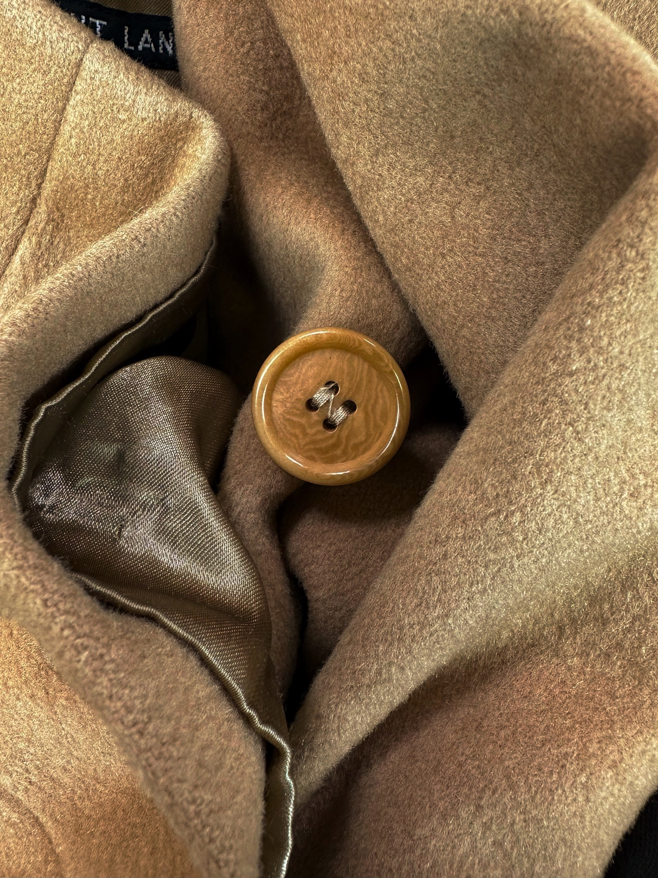90s Helmut Lang Wool Heavy Weight Tan Trench Coat