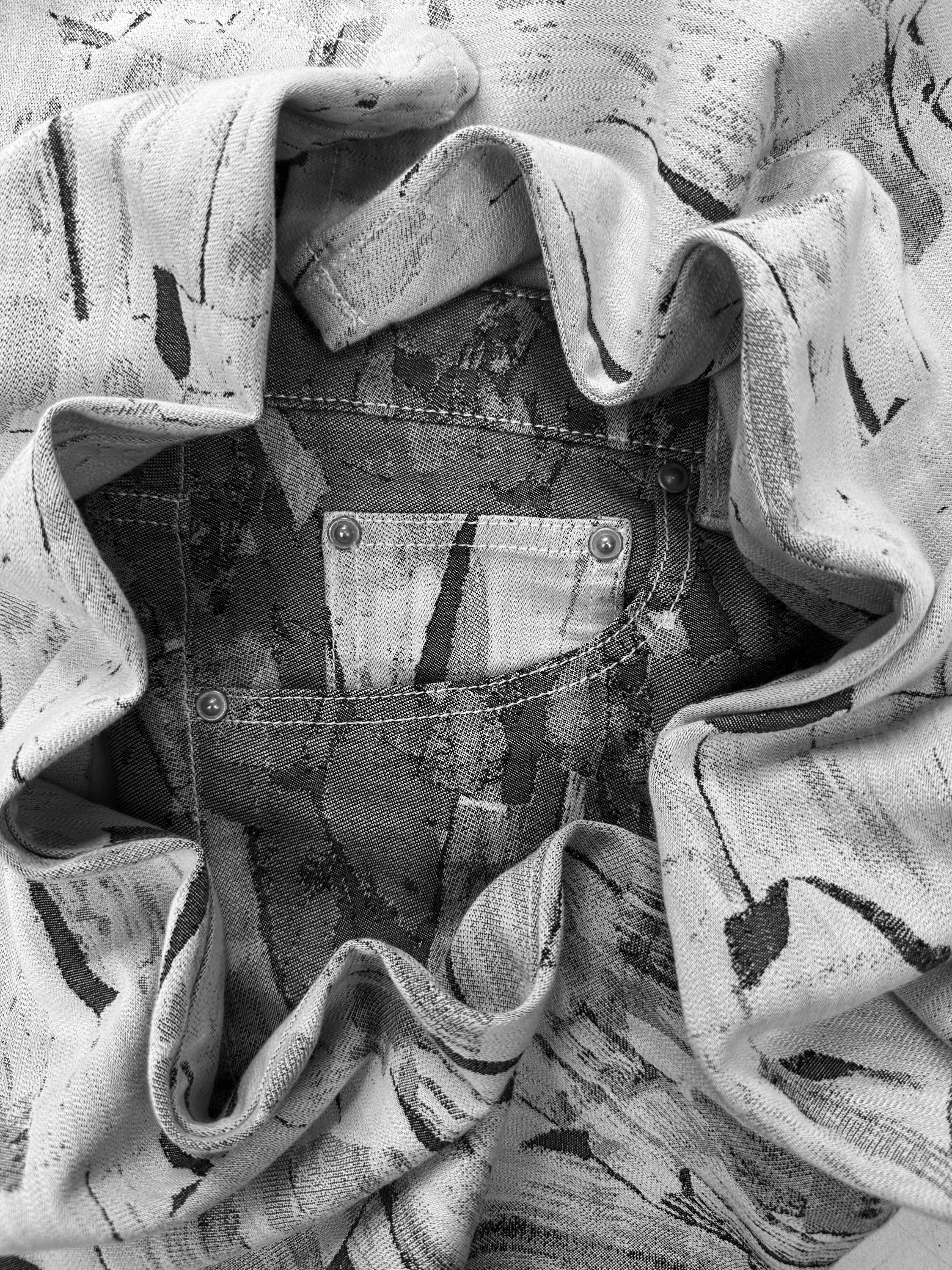 00s Issey Miyake ‘A-POC’ Brush Stroke Knitted Abstract Denim