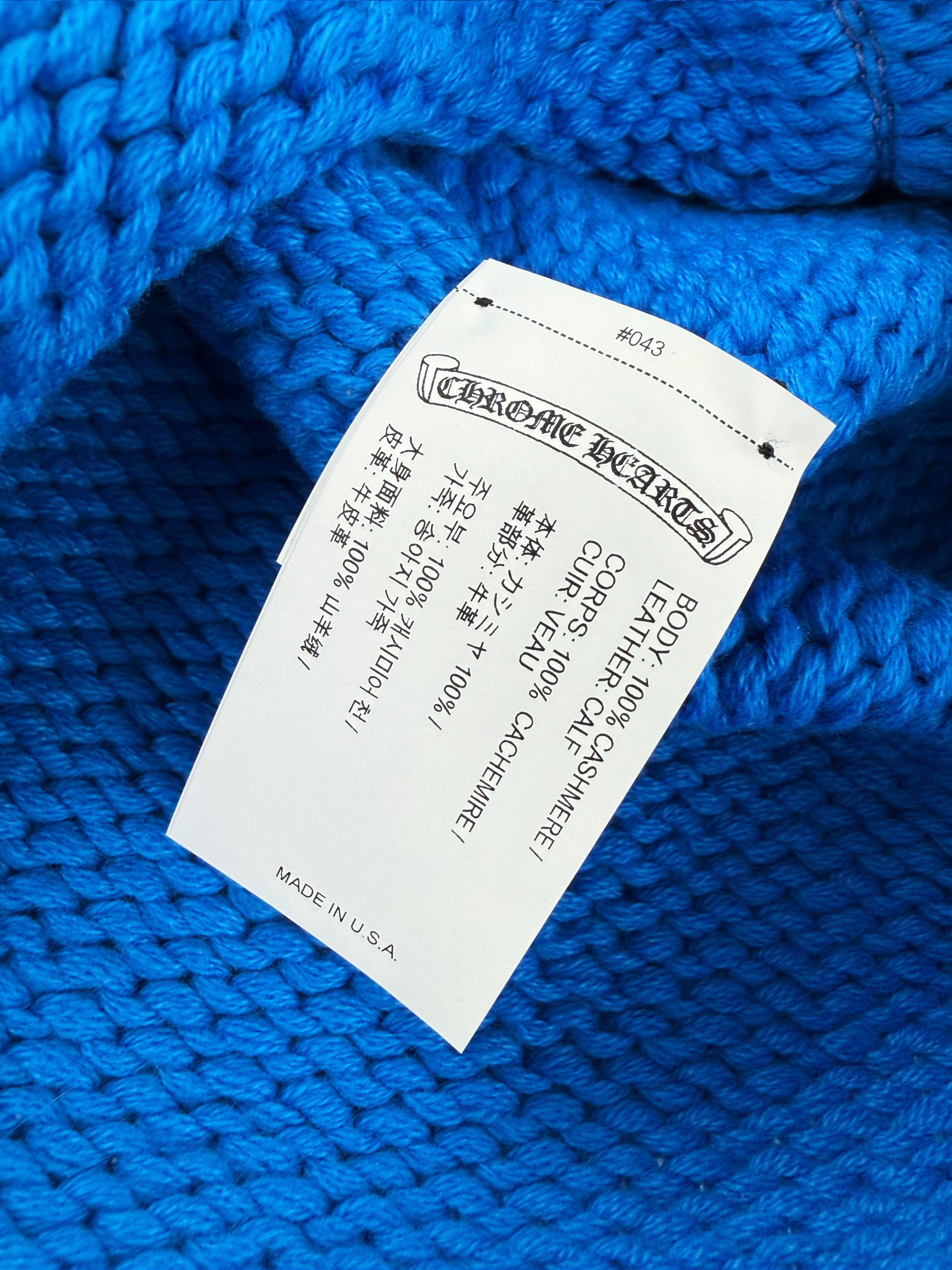 Chrome Hearts Blue / Purple Cross Patch .925 Silver Beanie
