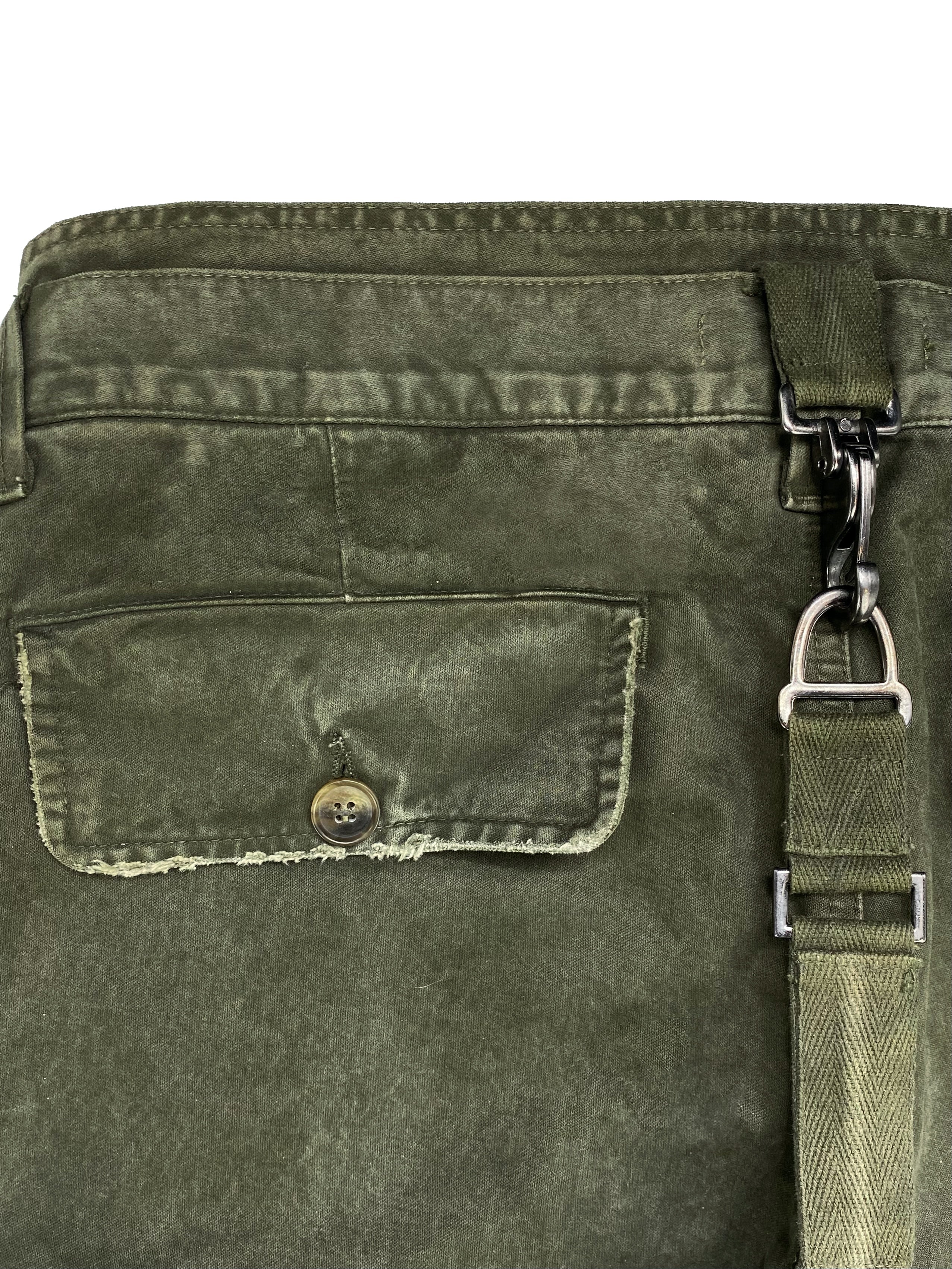 AW03 Dolce & Gabbana Bondage Strap Forest Green Cargo Pants