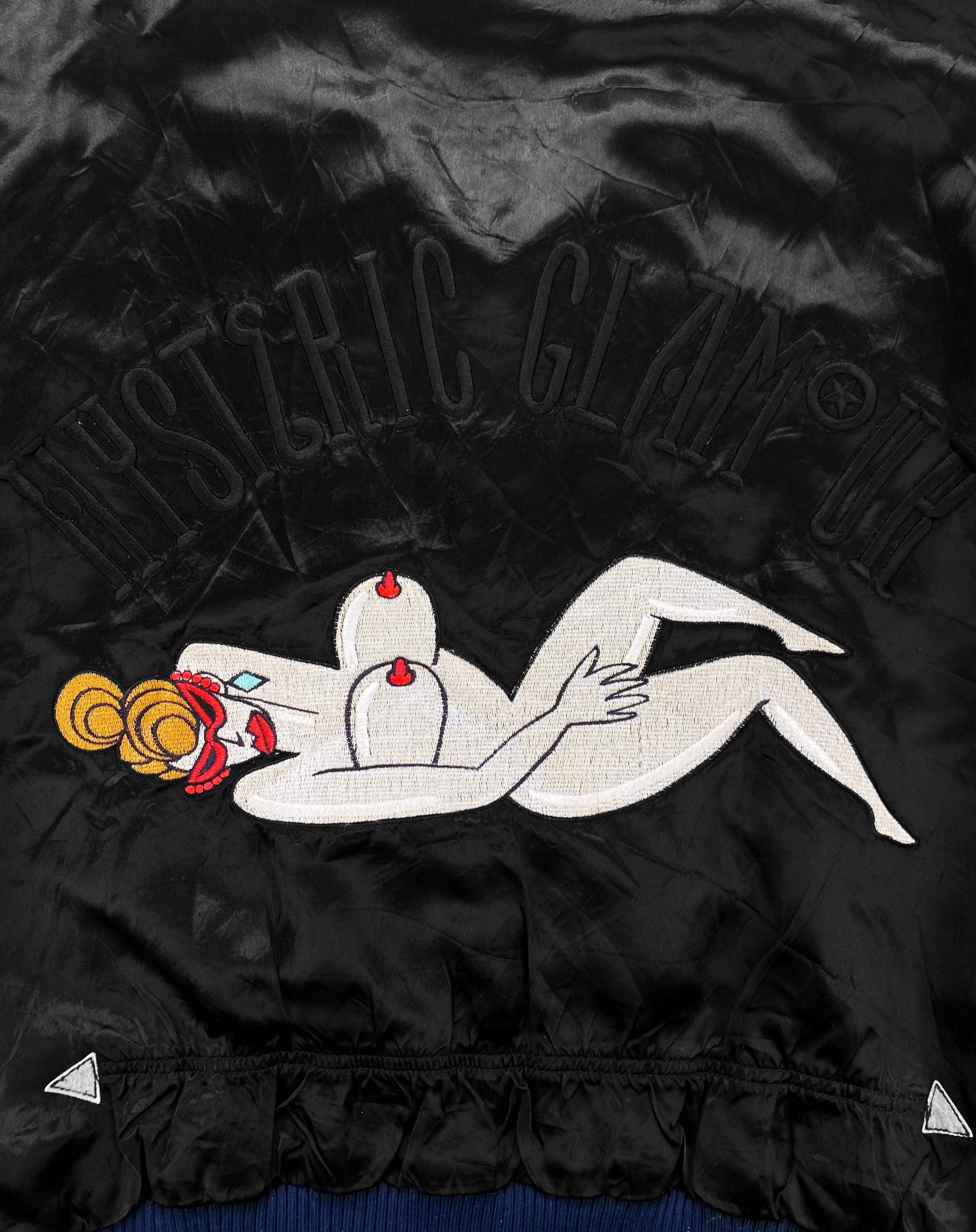 90s Hysteric Glamour Naked Woman Black Embroidered Cargo Bomber