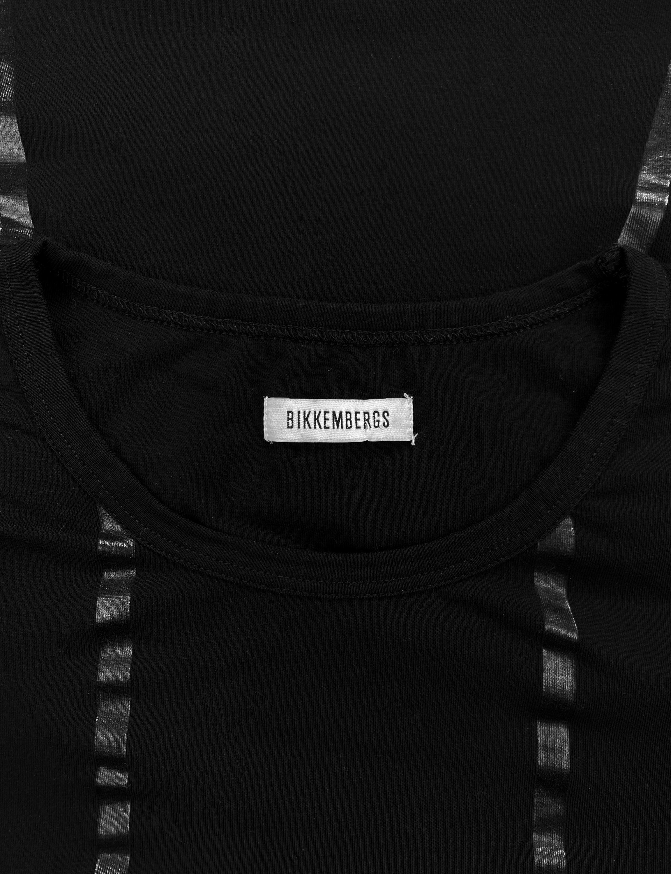 Dirk Bikkembergs Contrast Muscle Geometric Black Graphic T-Shirt