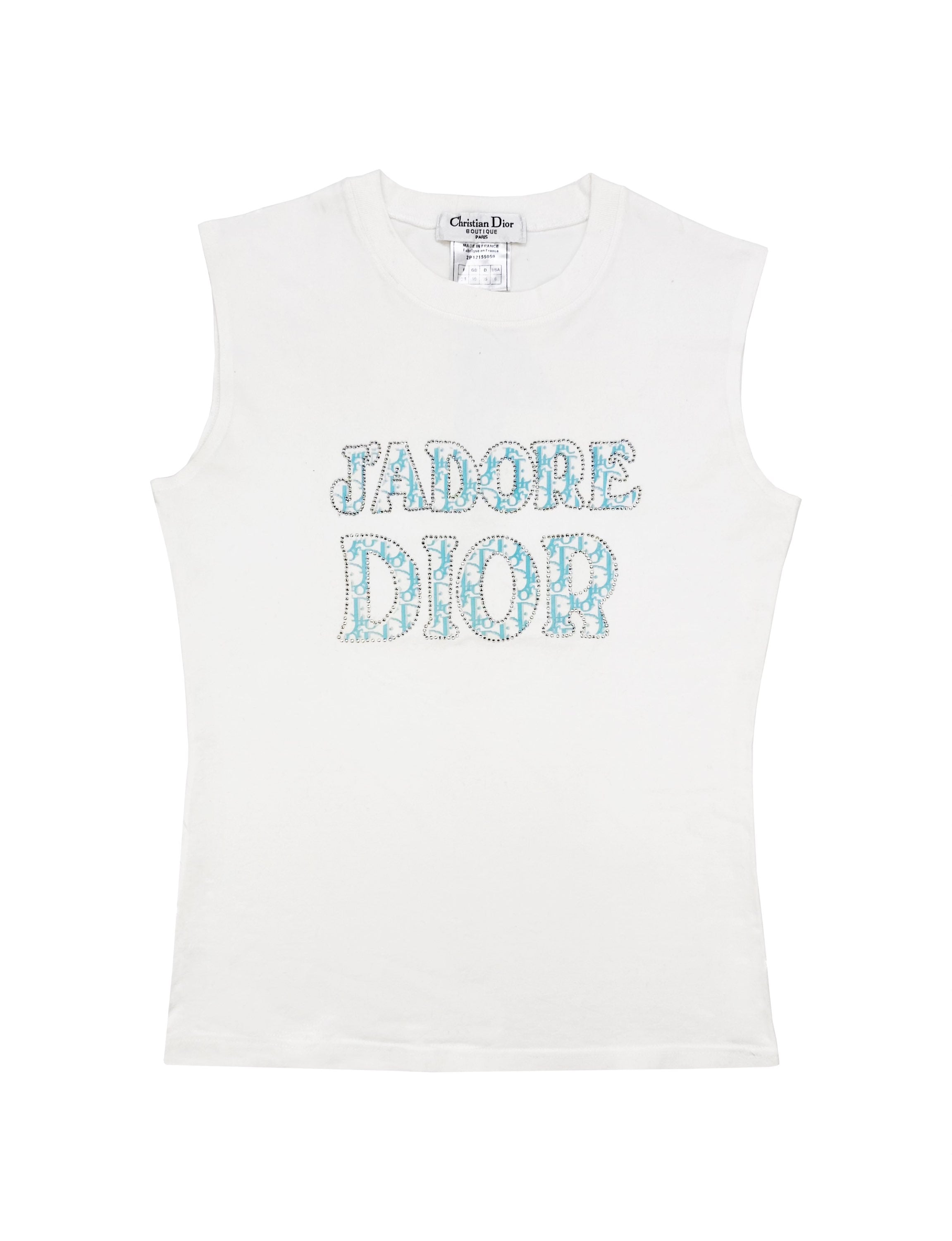 Dior “J’adore Dior” Bejeweled Trotter Monogram Tank-top