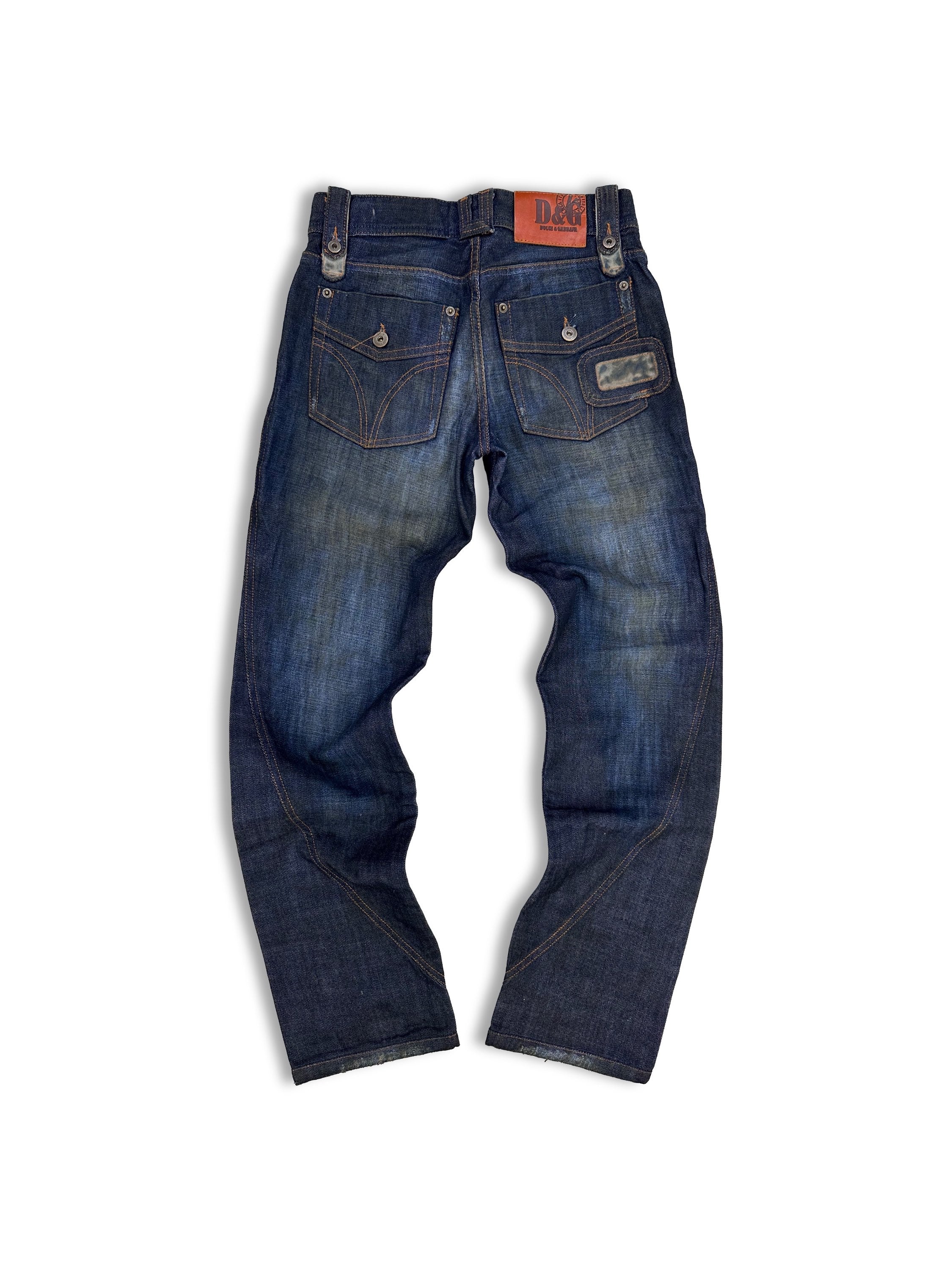 00s Dolce & Gabbana Sweeping Heavyweight Indigo Denim