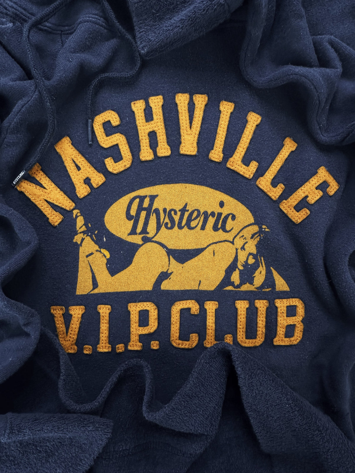 00s Hysteric Glamour ‘Show Girl’ Collegiate Motif Hoodie