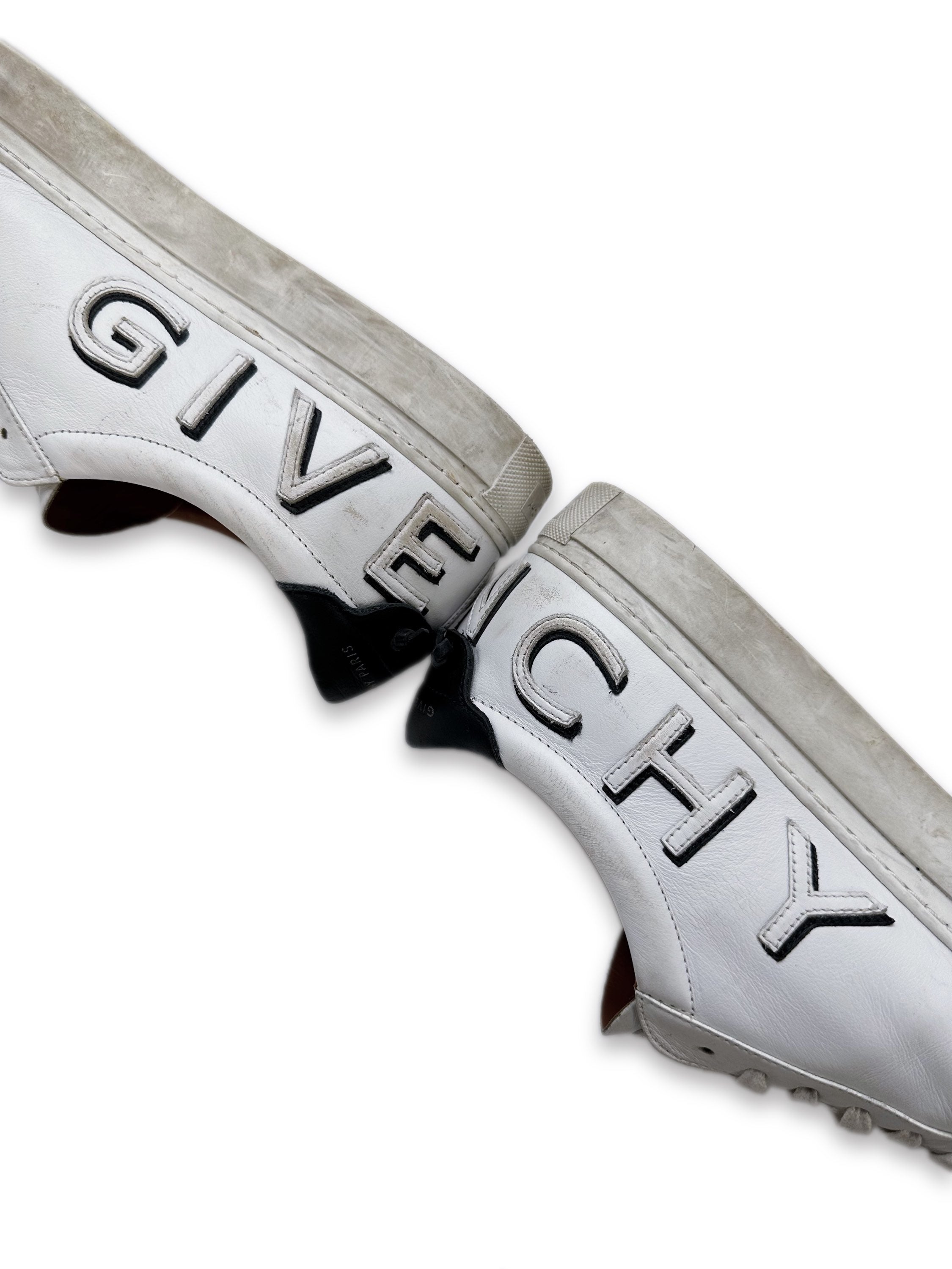 Givenchy Paris White Leather ‘Spell Out’ Logo Sneakers