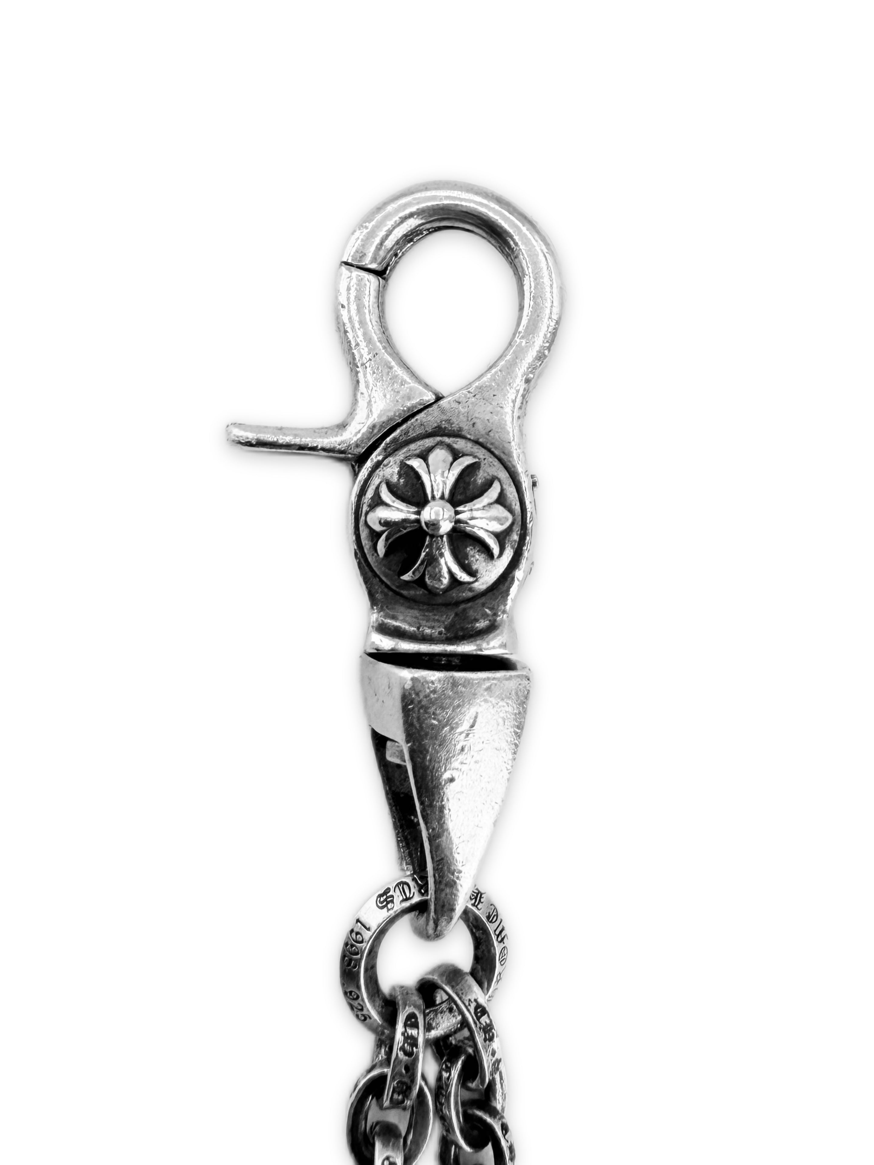 Chrome Hearts Dice Paper Chain Lobster Clasp .925 Silver Keychain