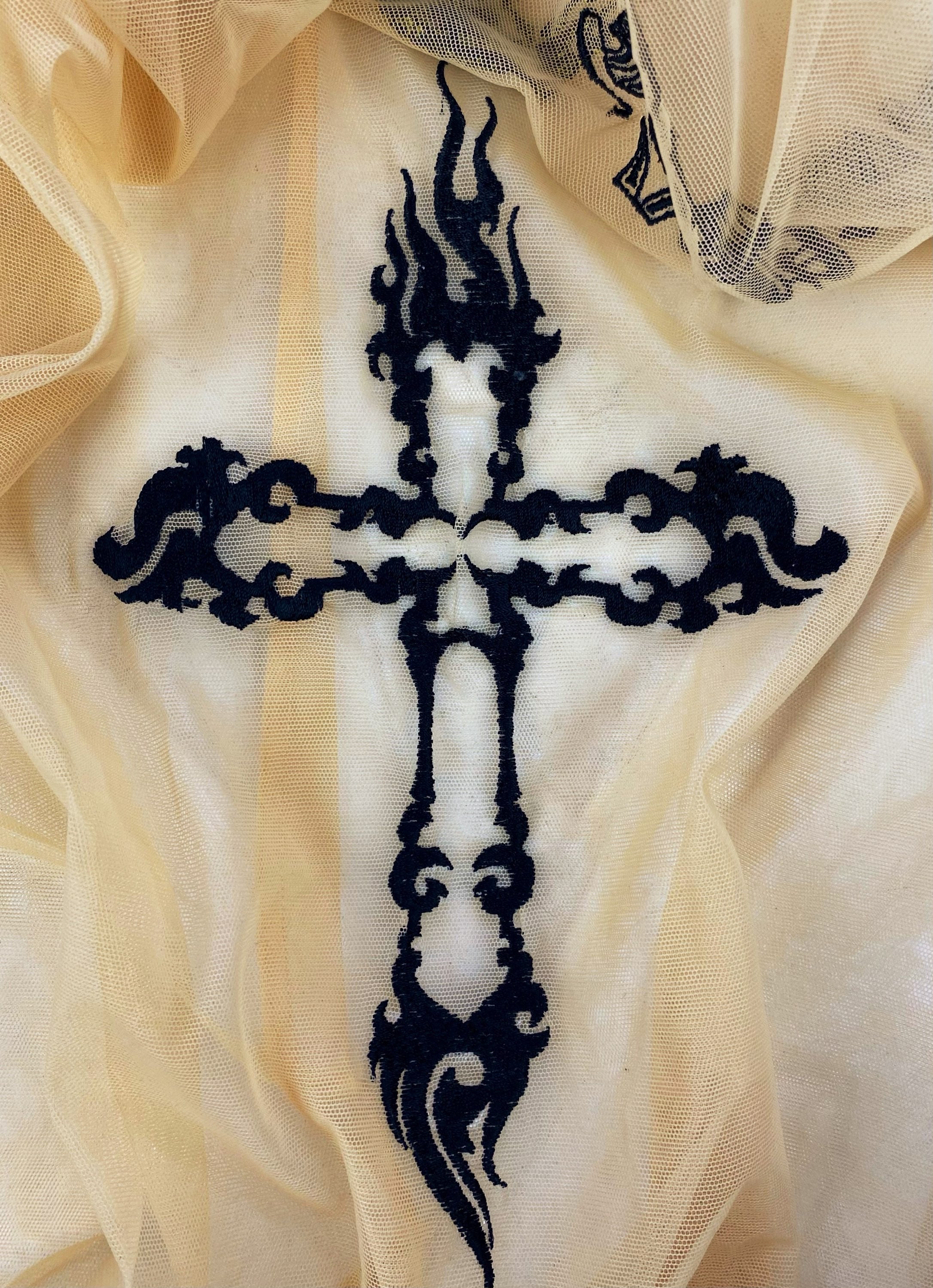 AW96 Alexander McQueen ‘Life is Pain’ Mesh Sheer Tank-Top