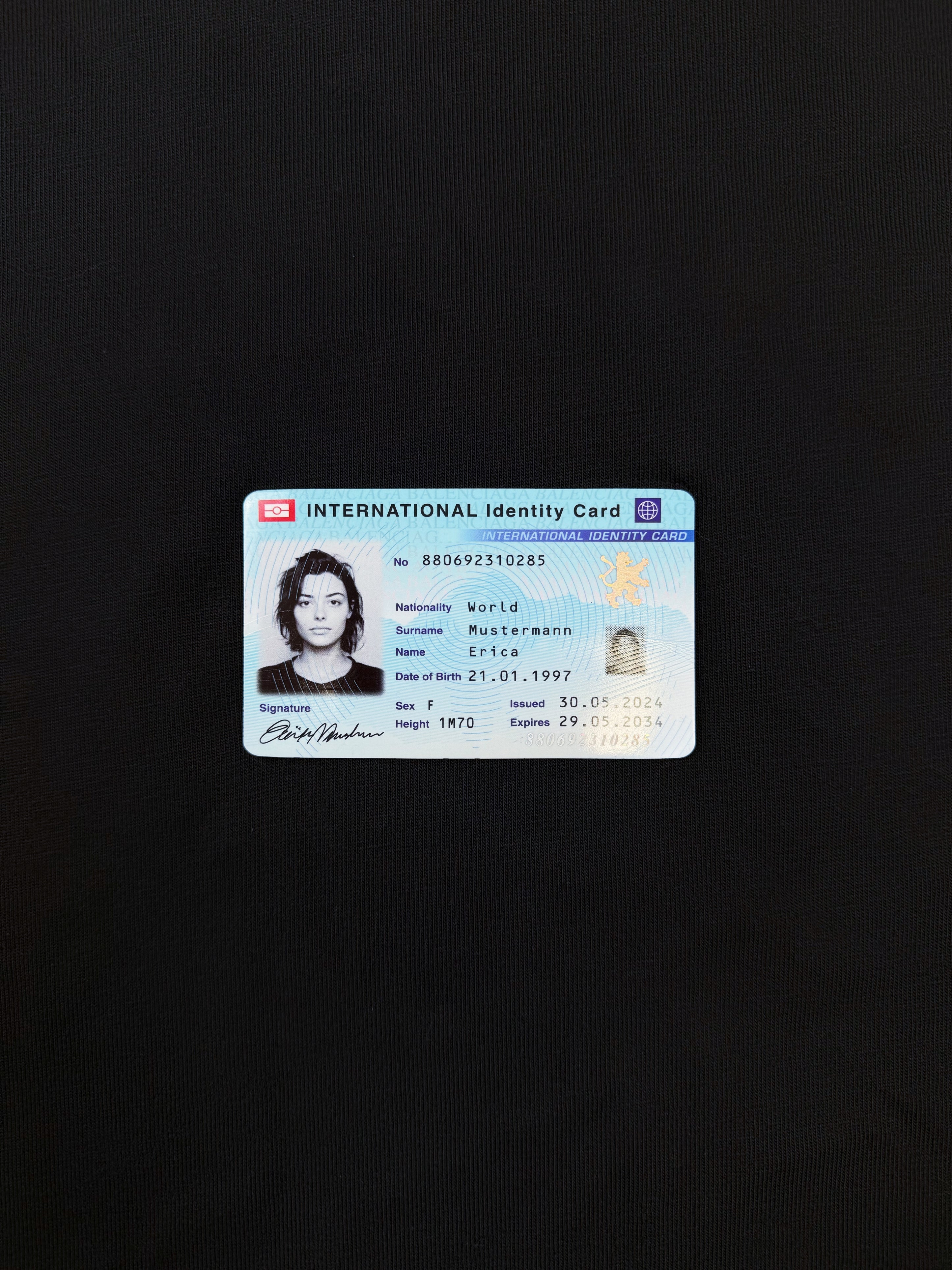 SS25 Balenciaga ‘ID Card’ Black Distressed Oversized T-Shirt