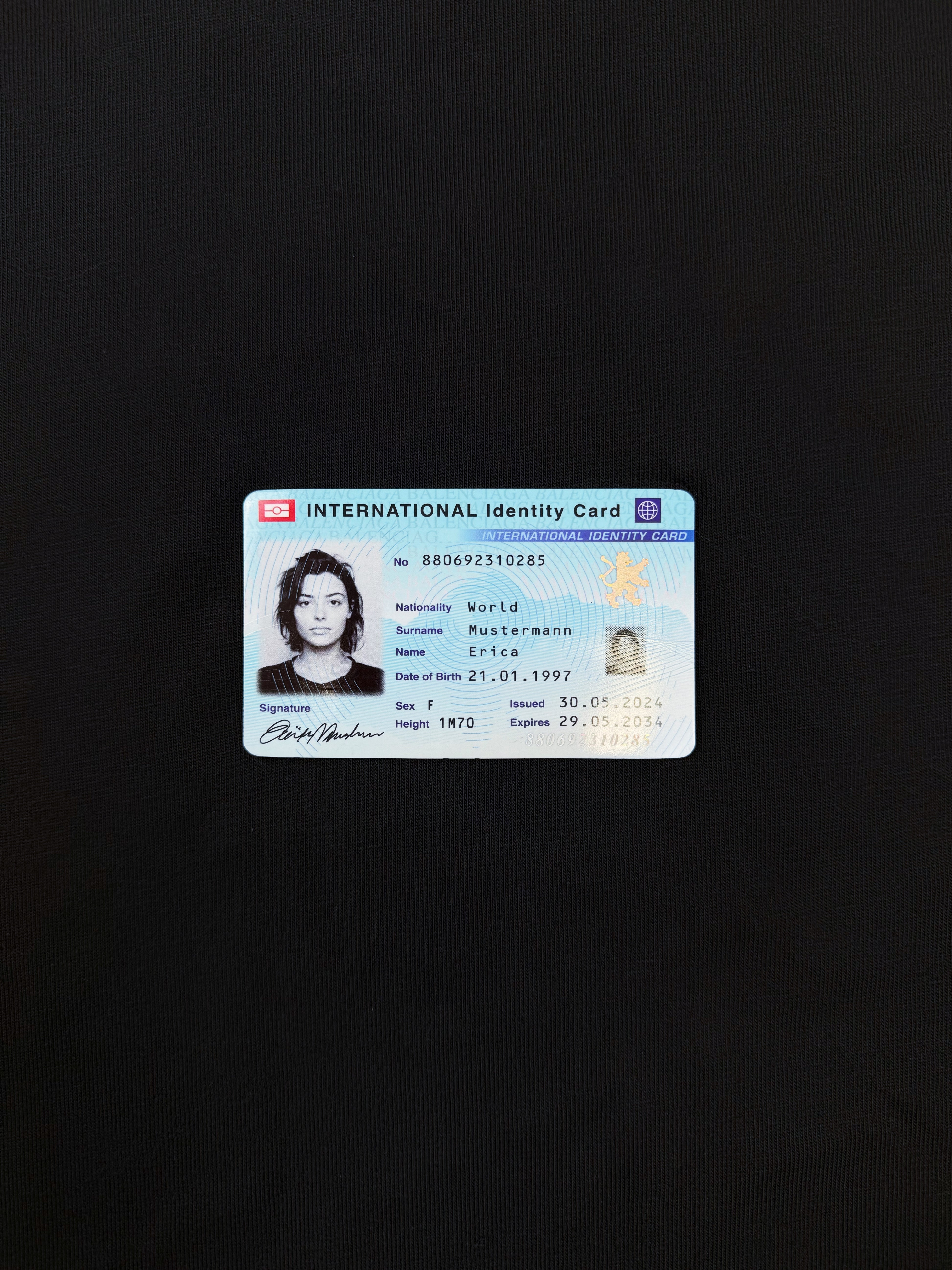 SS25 Balenciaga ‘ID Card’ Black Distressed Oversized T-Shirt