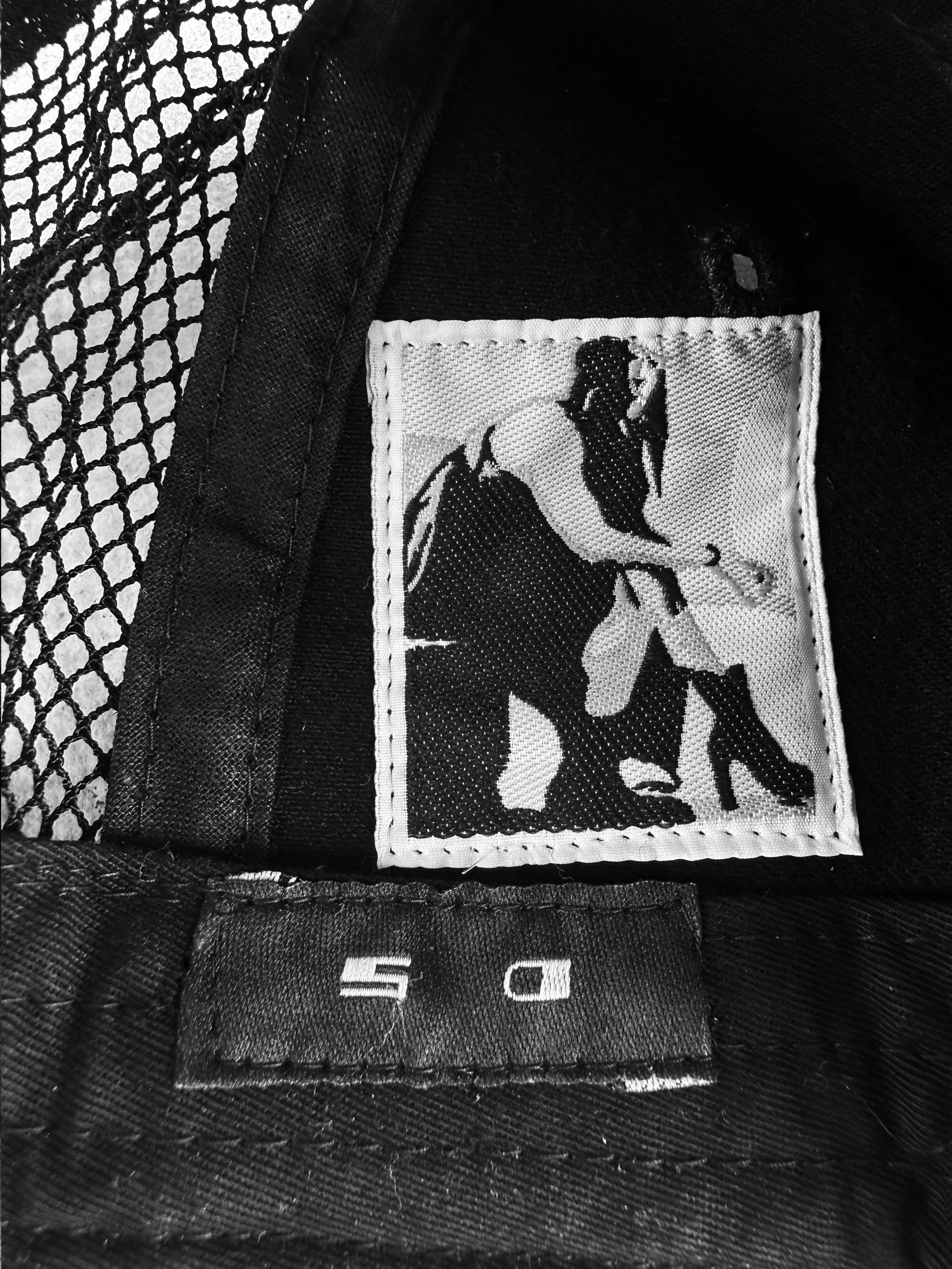 Rick Owens Black Leather Waxed Denim Snap Back Hat w/ Bag