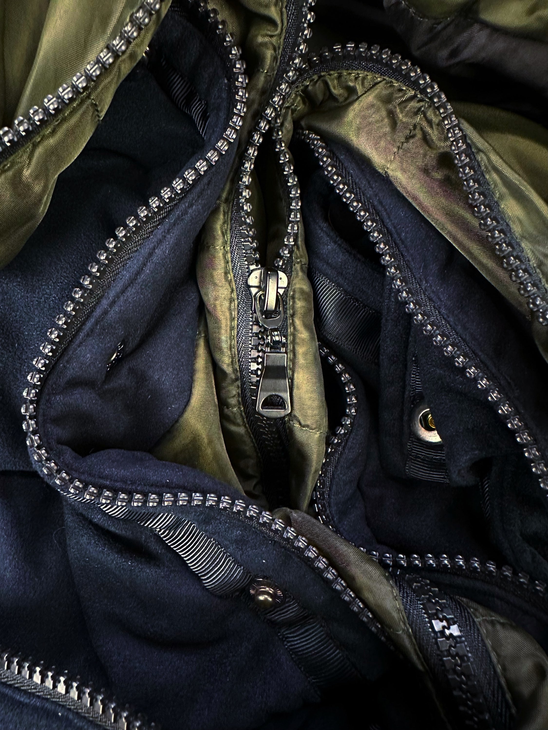 Semantic Design Double Layered Padded Navy Blue Jacket