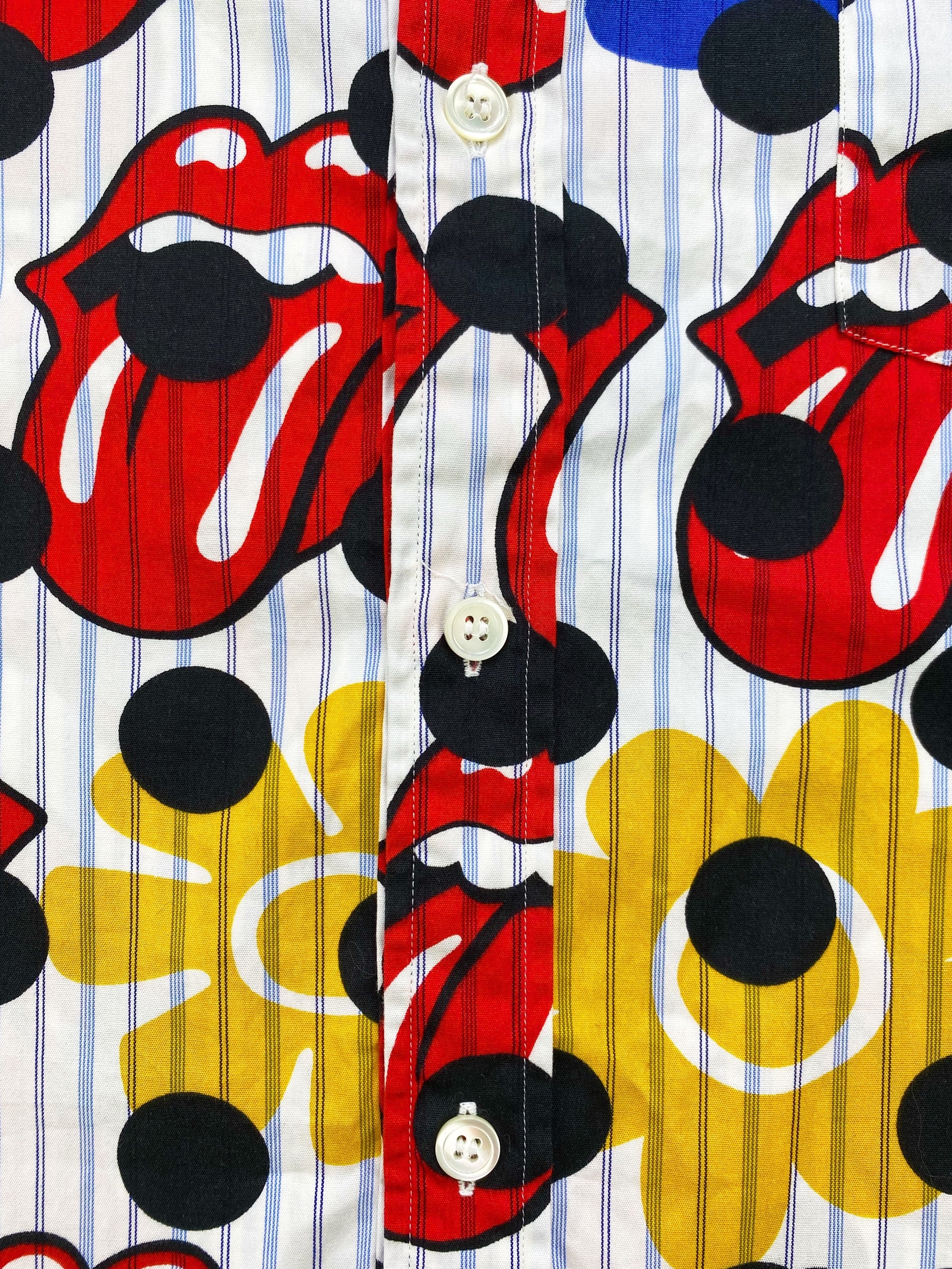 SS06 Comme Des Garçons Homme Rolling Stones Full Print Button Up