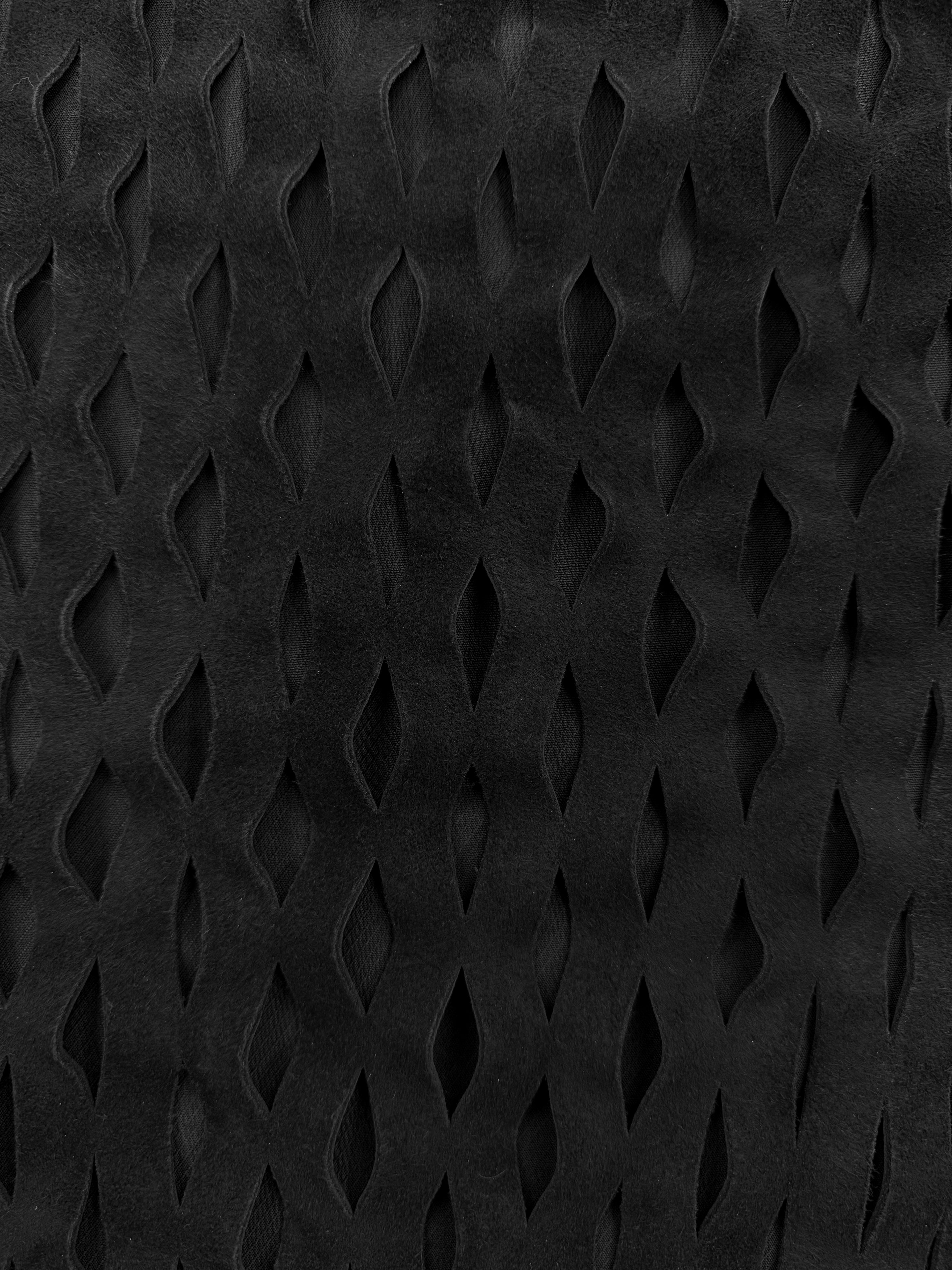 SS09 Maison Margiela Laser Cut Suede Black Layered Jacket