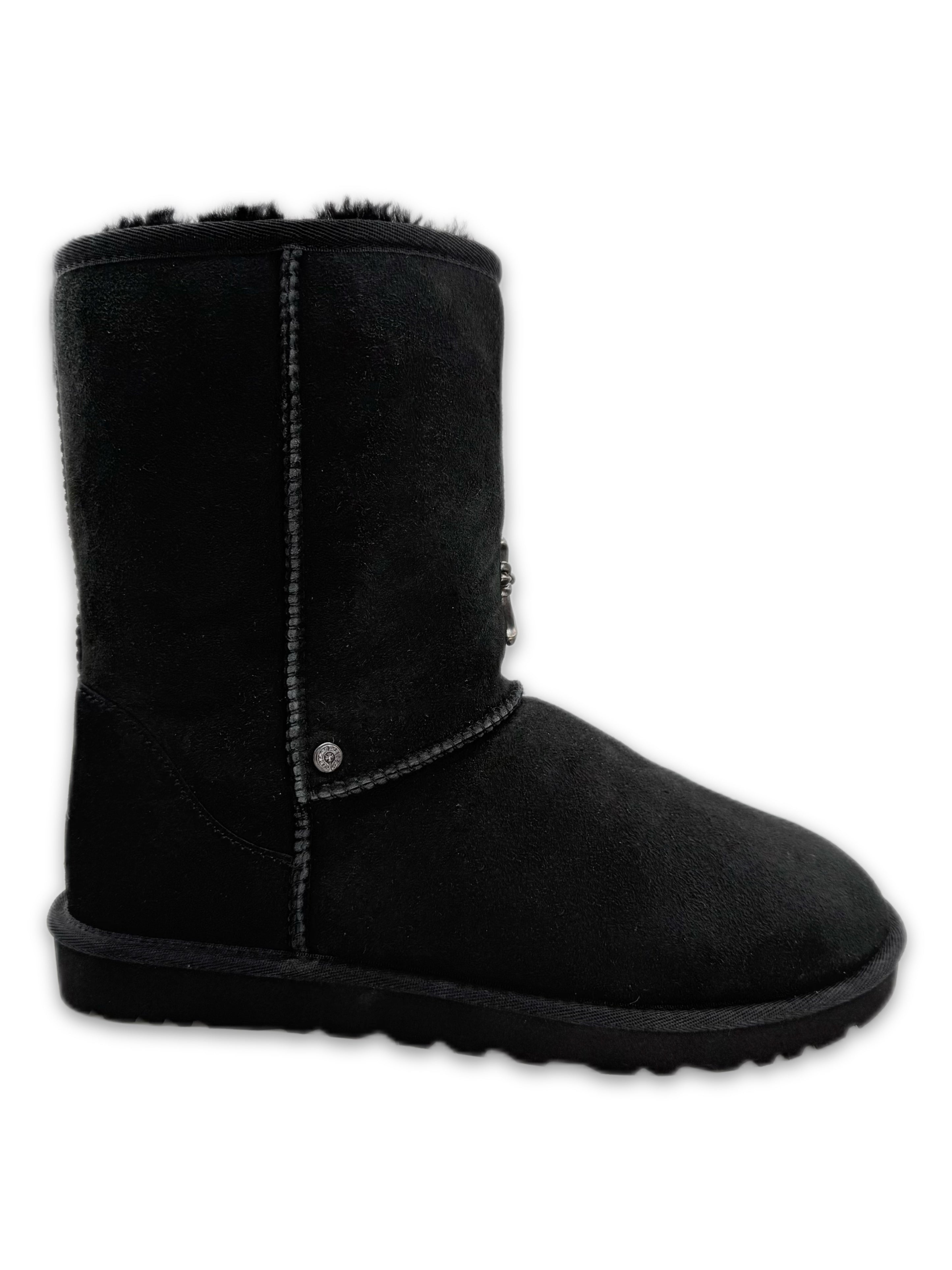 Chrome Hearts x Uggs Suede Fur Lined .925 Silver Cross Boots