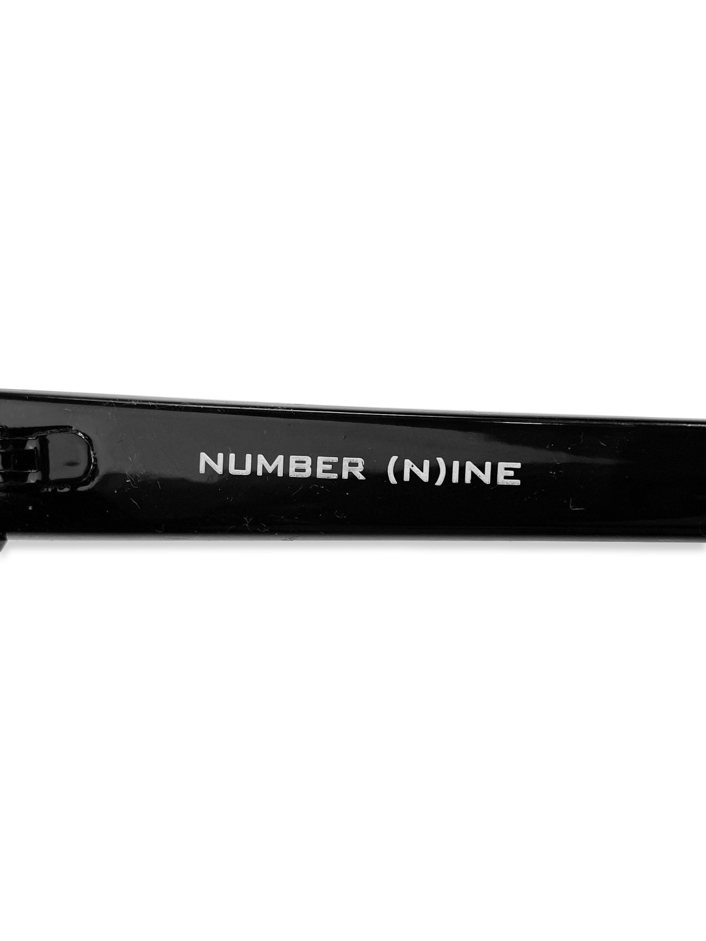 Number (N)ine Blue Tint Reflective Glossy Black Wayfarer Sunglasses