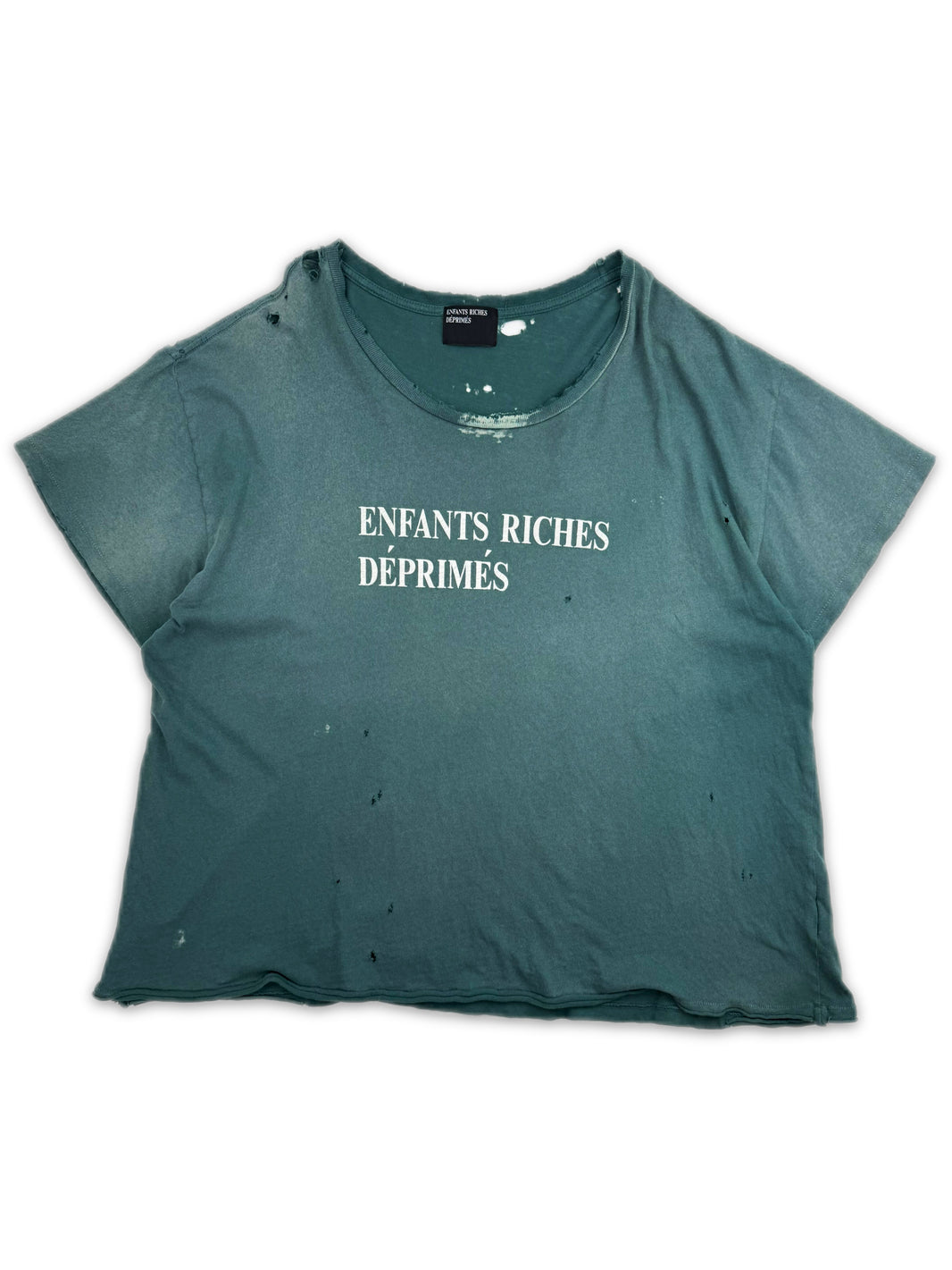 Enfants Riches Deprimes Teal Logo Distressed Graphic TShirt