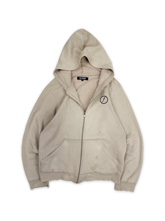 AW03 Raf Simons ‘Kollaps’ Factory Records Beige Zip-up Hoodie