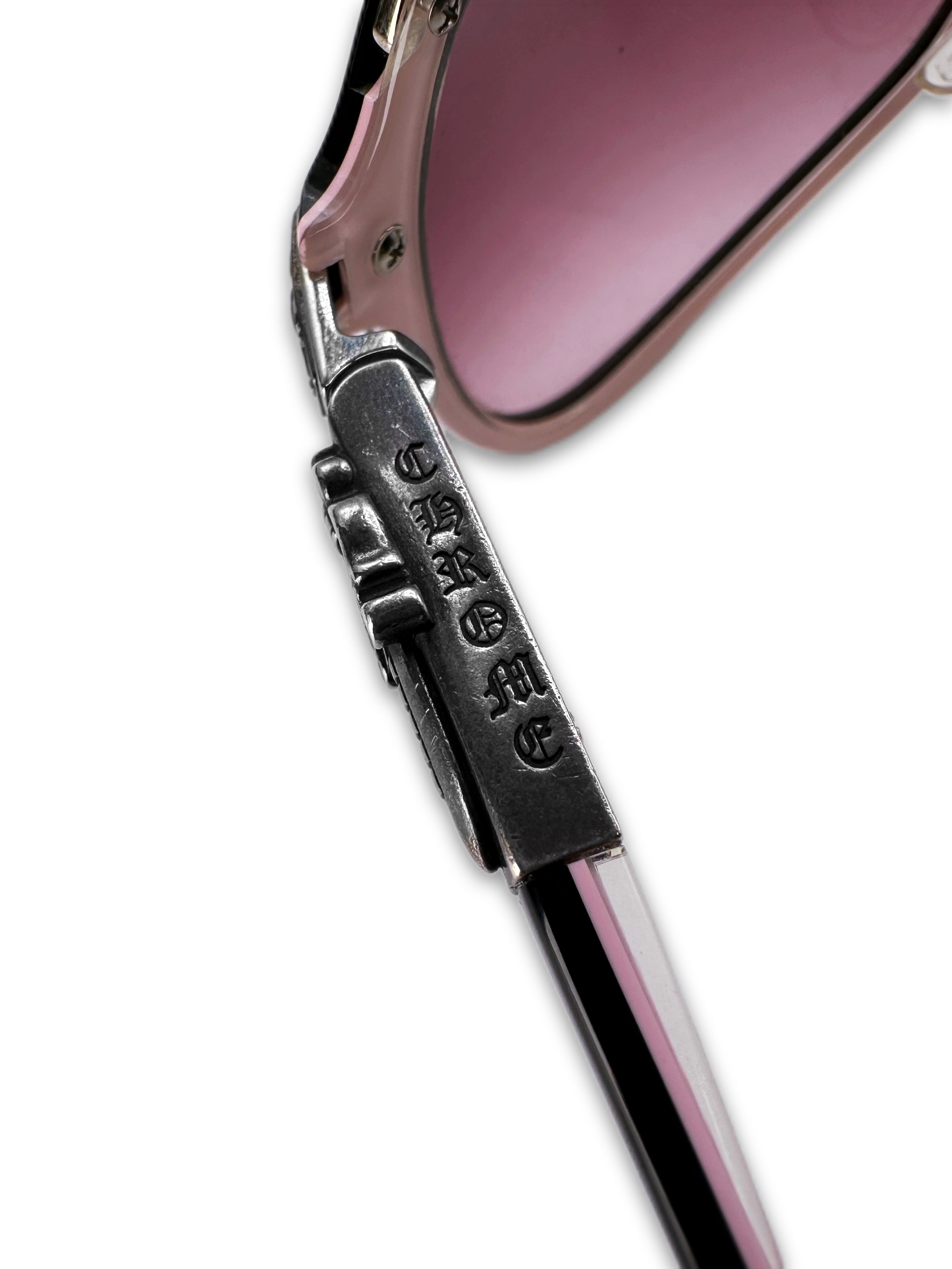 Chrome Hearts ‘Straight Up’ Dagger Pink Silver Aviator Sunglasses