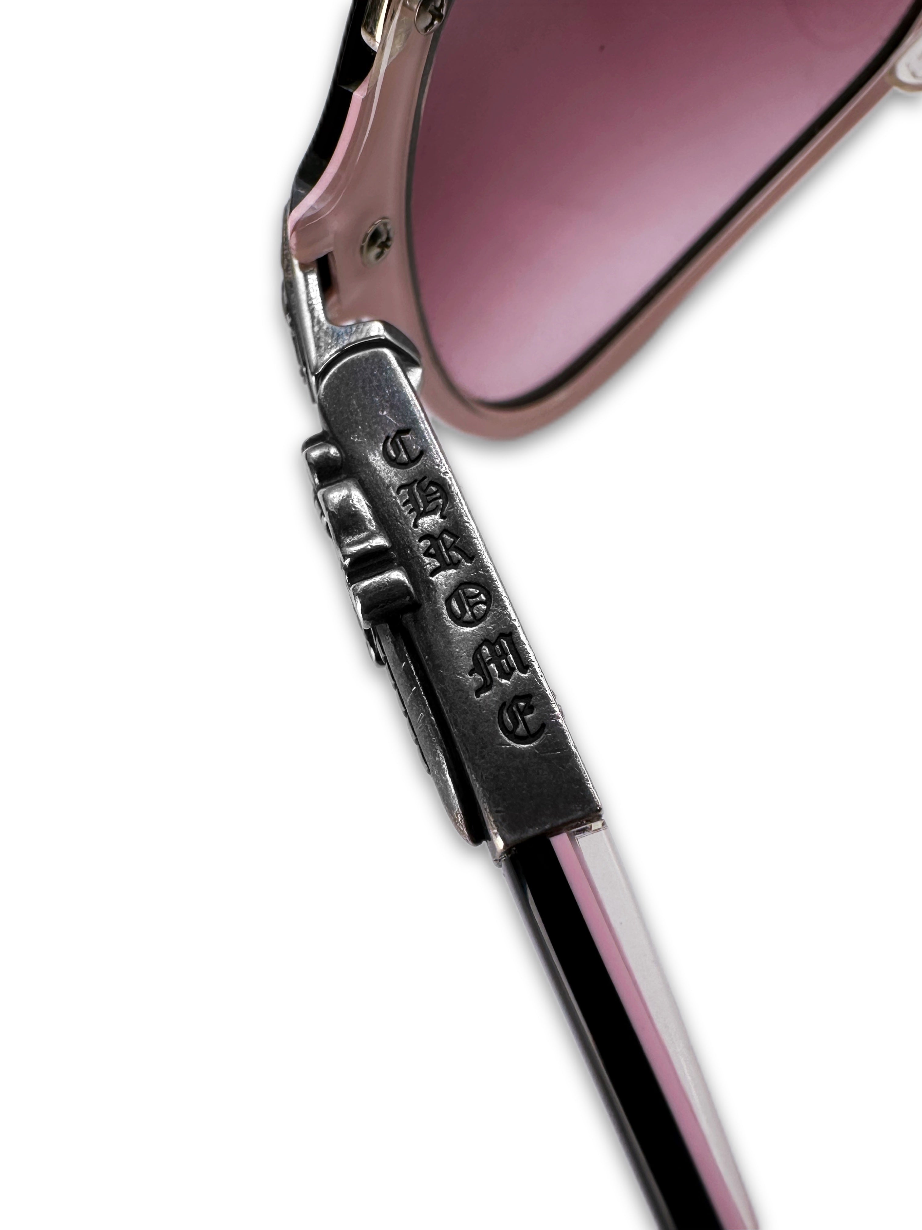 Chrome Hearts ‘Straight Up’ Dagger Pink Silver Aviator Sunglasses