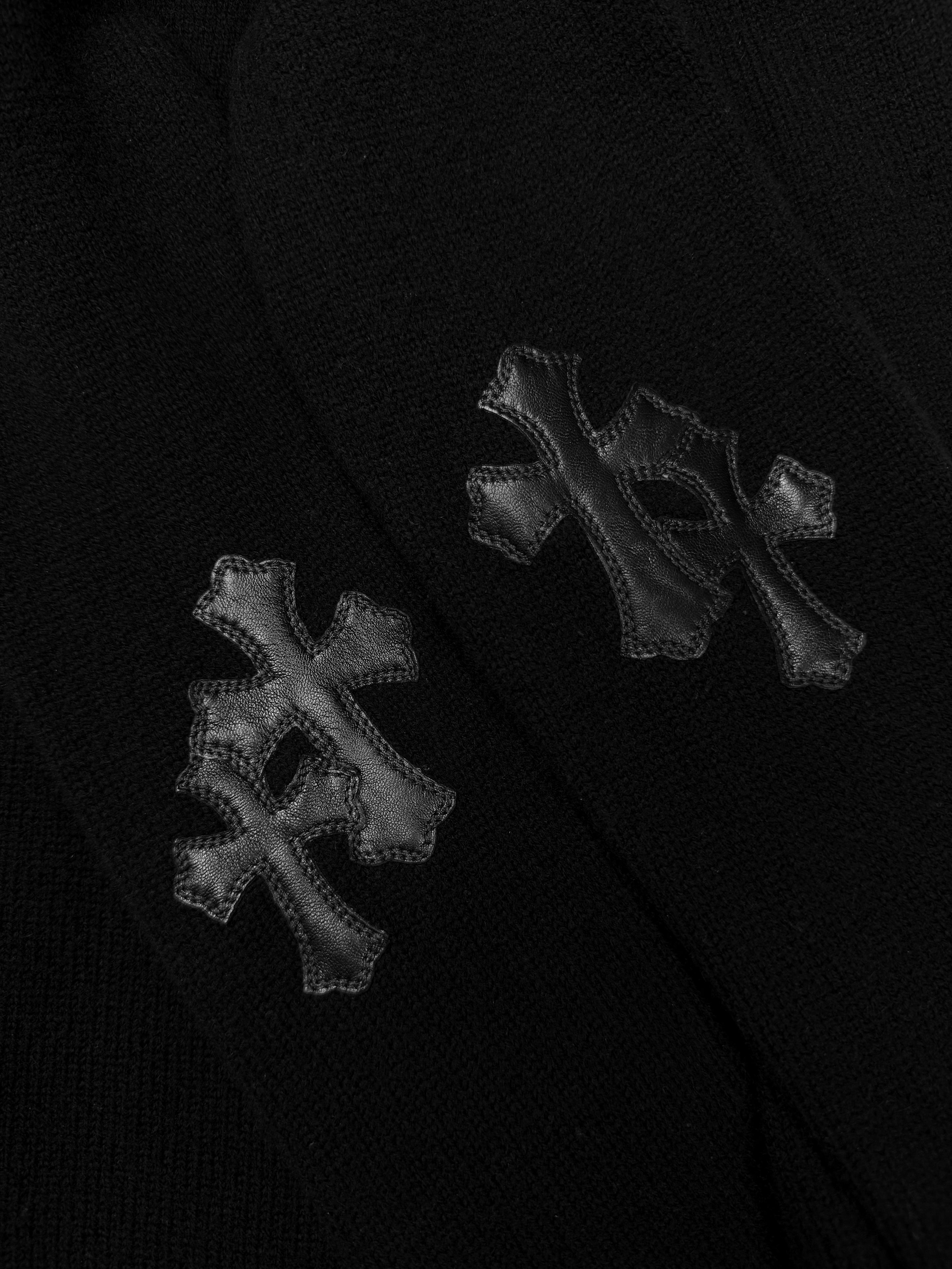 Chrome Hearts Cashmere 9 Cross Patch Knitted Cloak Hood Hoodie