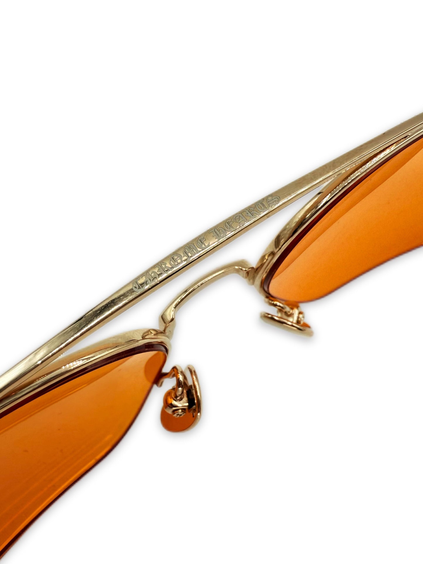 Chrome Hearts ‘AM’ Dice Gold Plated Aviator Prescription Glasses